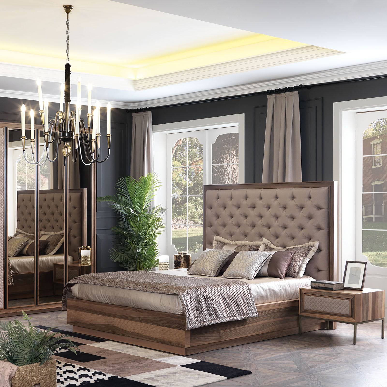 YOL LIVING Lema Dresser with Mirror, modern wooden bedroom dresser and matching mirror, sleek design, natural wood finish