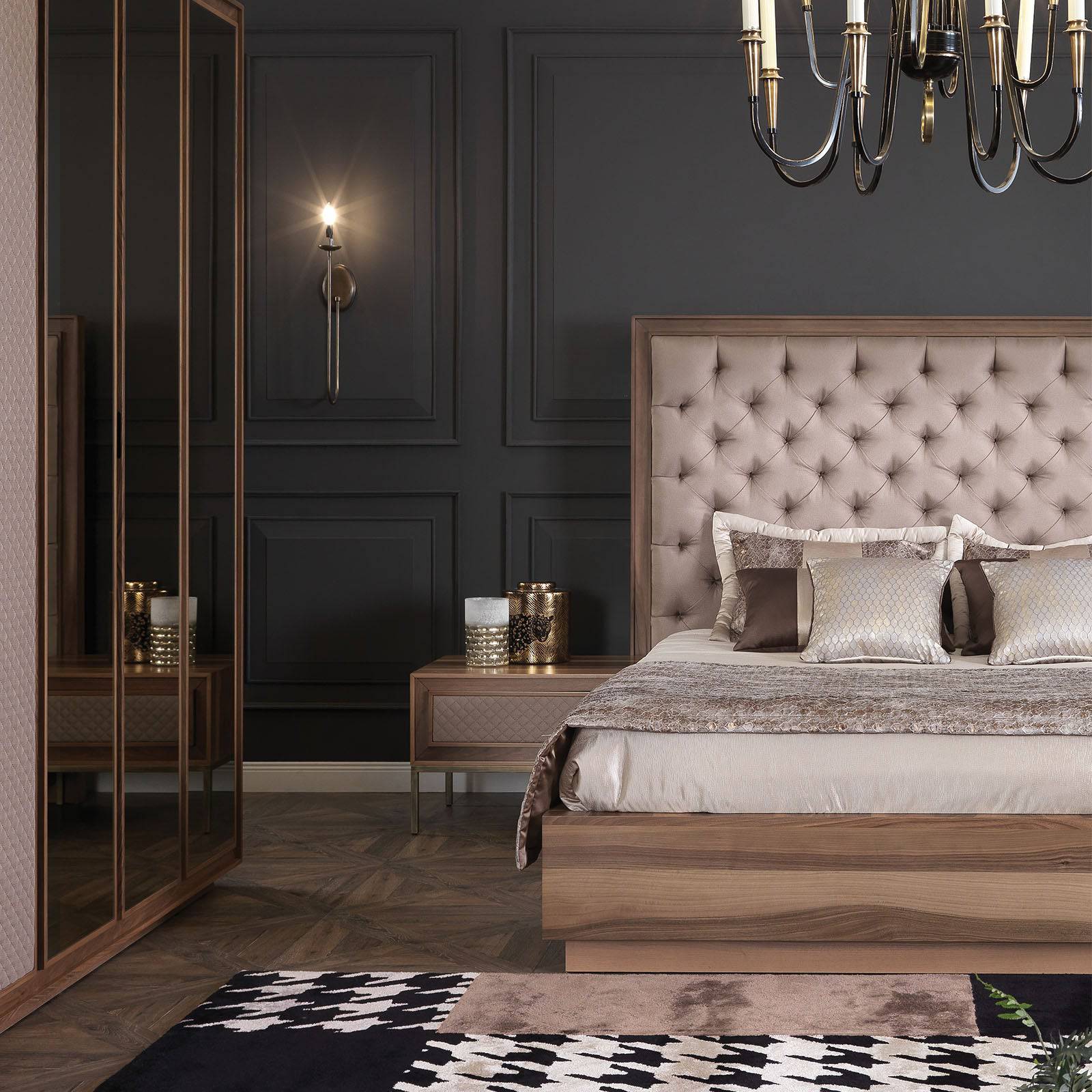 YOL LIVING Lema Dresser with Mirror, modern wooden dresser and matching mirror for bedroom storage and decor.