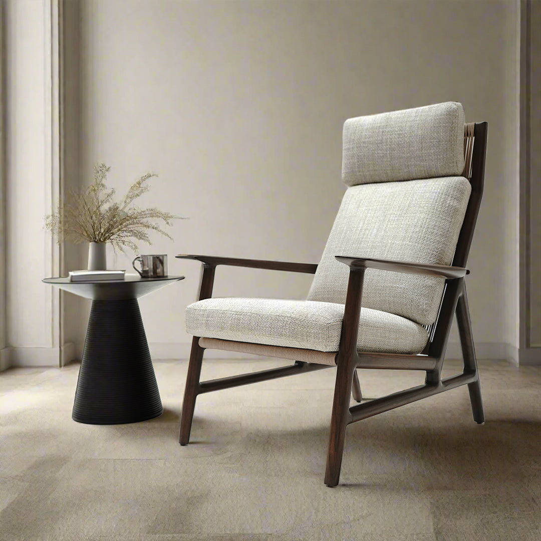 HOMAGE KOLTUK Lema Lounge Chair in modern design with soft upholstery and wooden legs, perfect for contemporary living spaces.