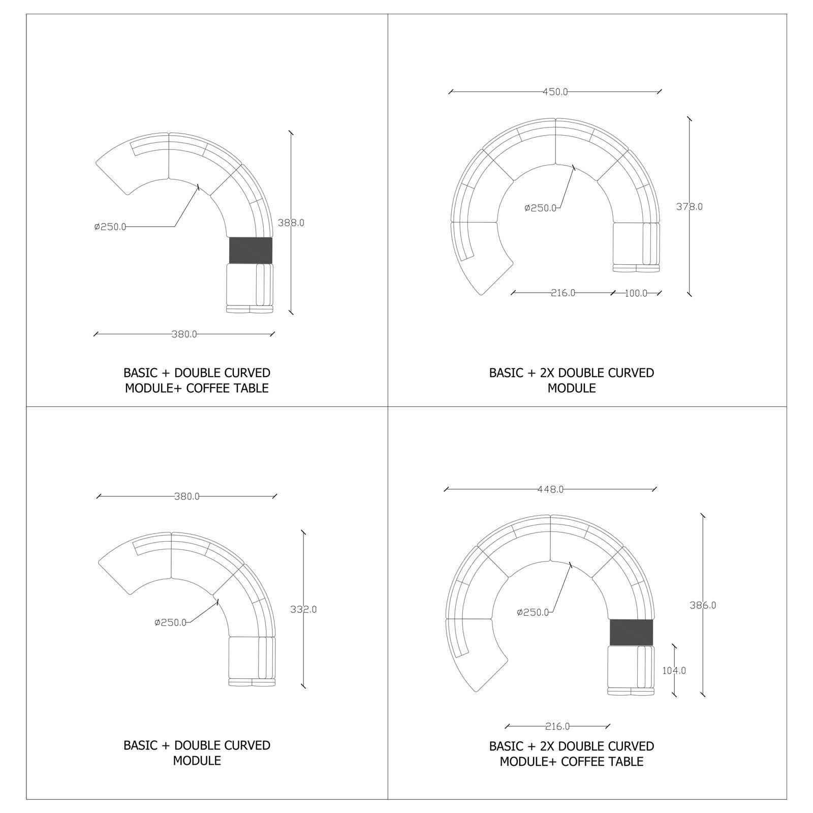 Lemans Curve Sofa Lemans005-S -  Sofas - ebarza Furniture UAE | Shop Modern Furniture in Abu Dhabi & Dubai - مفروشات ايبازرا في الامارات | تسوق اثاث عصري وديكورات مميزة في دبي وابوظبي