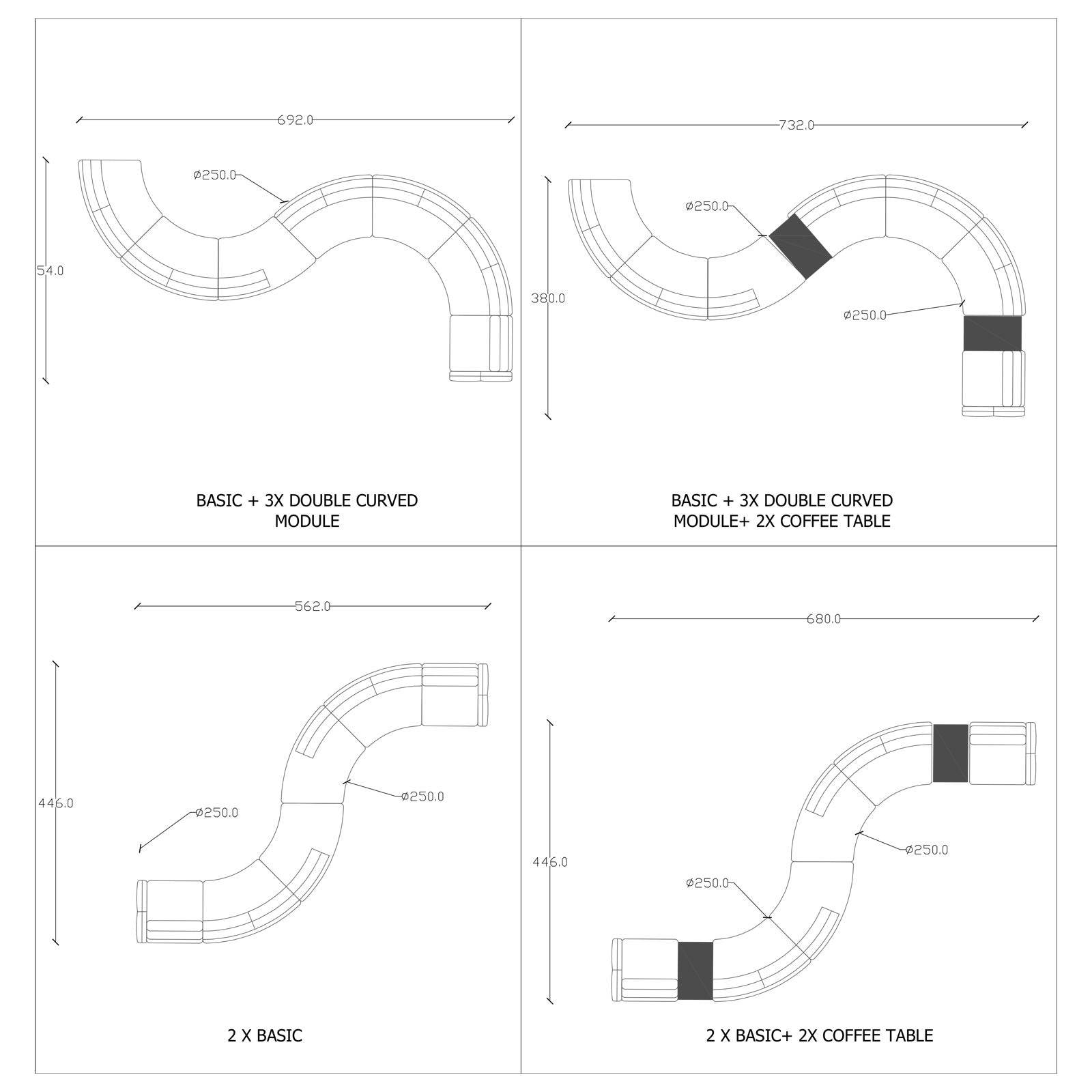 Lemans Curve Sofa Lemans005-S -  Sofas - ebarza Furniture UAE | Shop Modern Furniture in Abu Dhabi & Dubai - مفروشات ايبازرا في الامارات | تسوق اثاث عصري وديكورات مميزة في دبي وابوظبي