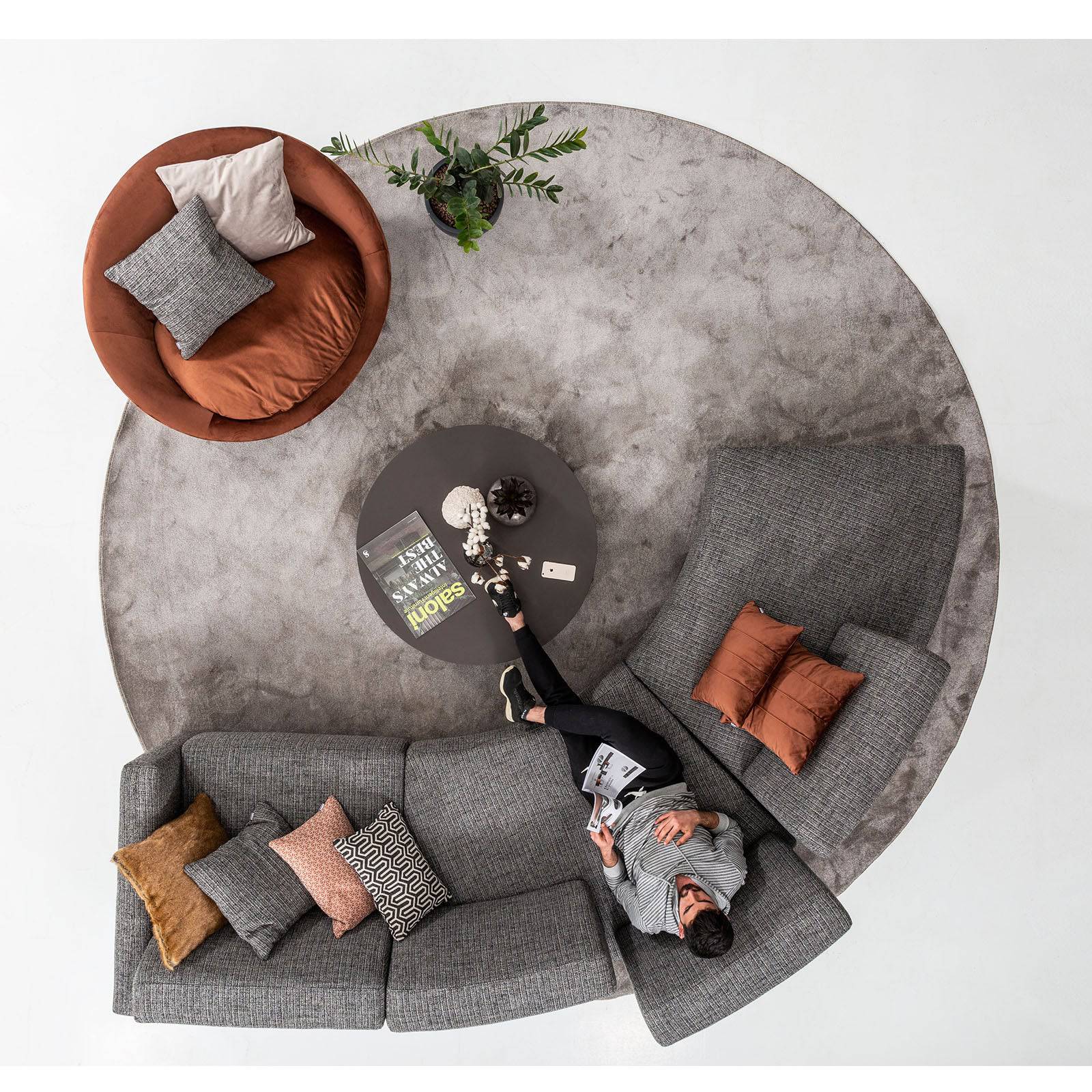 Lemans Curve Sofa Lemans005-S -  Sofas - ebarza Furniture UAE | Shop Modern Furniture in Abu Dhabi & Dubai - مفروشات ايبازرا في الامارات | تسوق اثاث عصري وديكورات مميزة في دبي وابوظبي