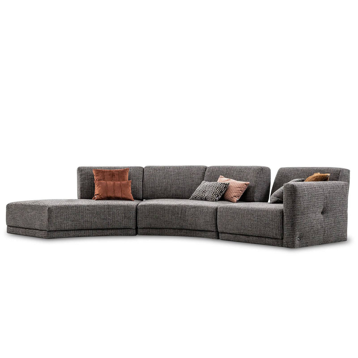 Lemans Double  Curved Module  Lemans-Double-Grey -  Sofas - ebarza Furniture UAE | Shop Modern Furniture in Abu Dhabi & Dubai - مفروشات ايبازرا في الامارات | تسوق اثاث عصري وديكورات مميزة في دبي وابوظبي