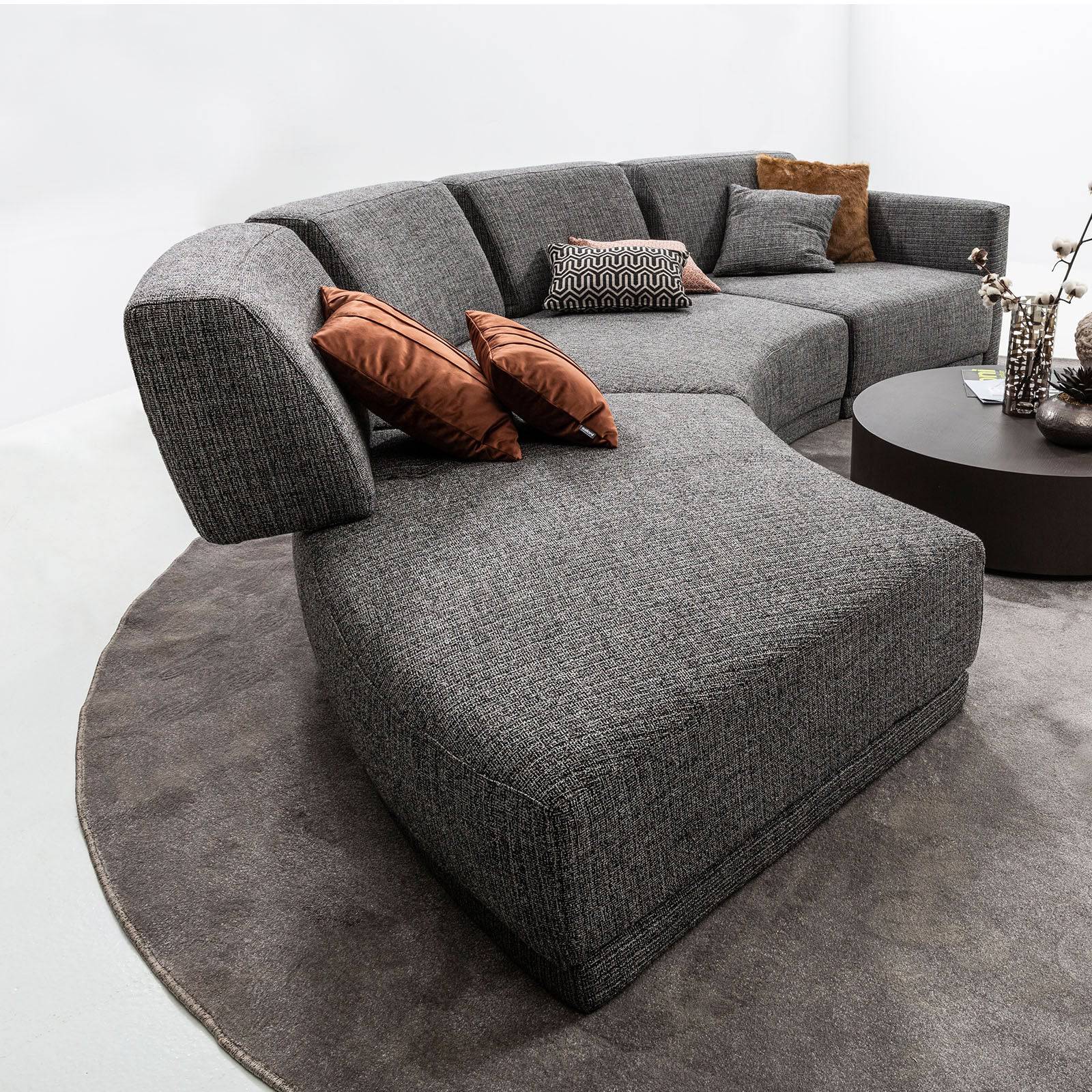 Lemans Double  Curved Module  Lemans-Double-Grey -  Sofas | قطعة واحدة من اريكة ليمانس - ebarza Furniture UAE | Shop Modern Furniture in Abu Dhabi & Dubai - مفروشات ايبازرا في الامارات | تسوق اثاث عصري وديكورات مميزة في دبي وابوظبي