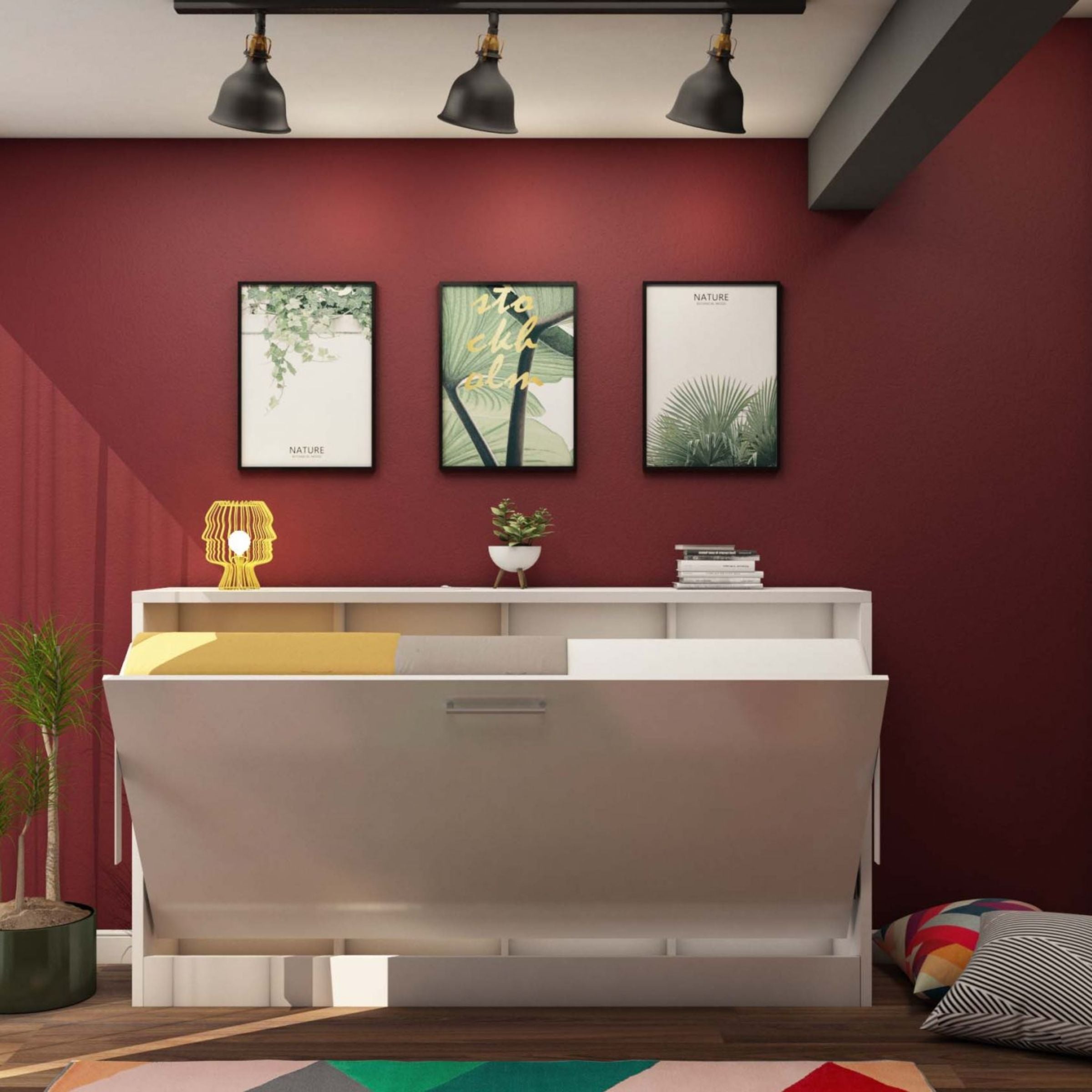 LIFE Convertable Wall Bed & Mattress with Desk Module 1121 1121C/1121D -  Bedsteads - ebarza Furniture UAE | Shop Modern Furniture in Abu Dhabi & Dubai - مفروشات ايبازرا في الامارات | تسوق اثاث عصري وديكورات مميزة في دبي وابوظبي