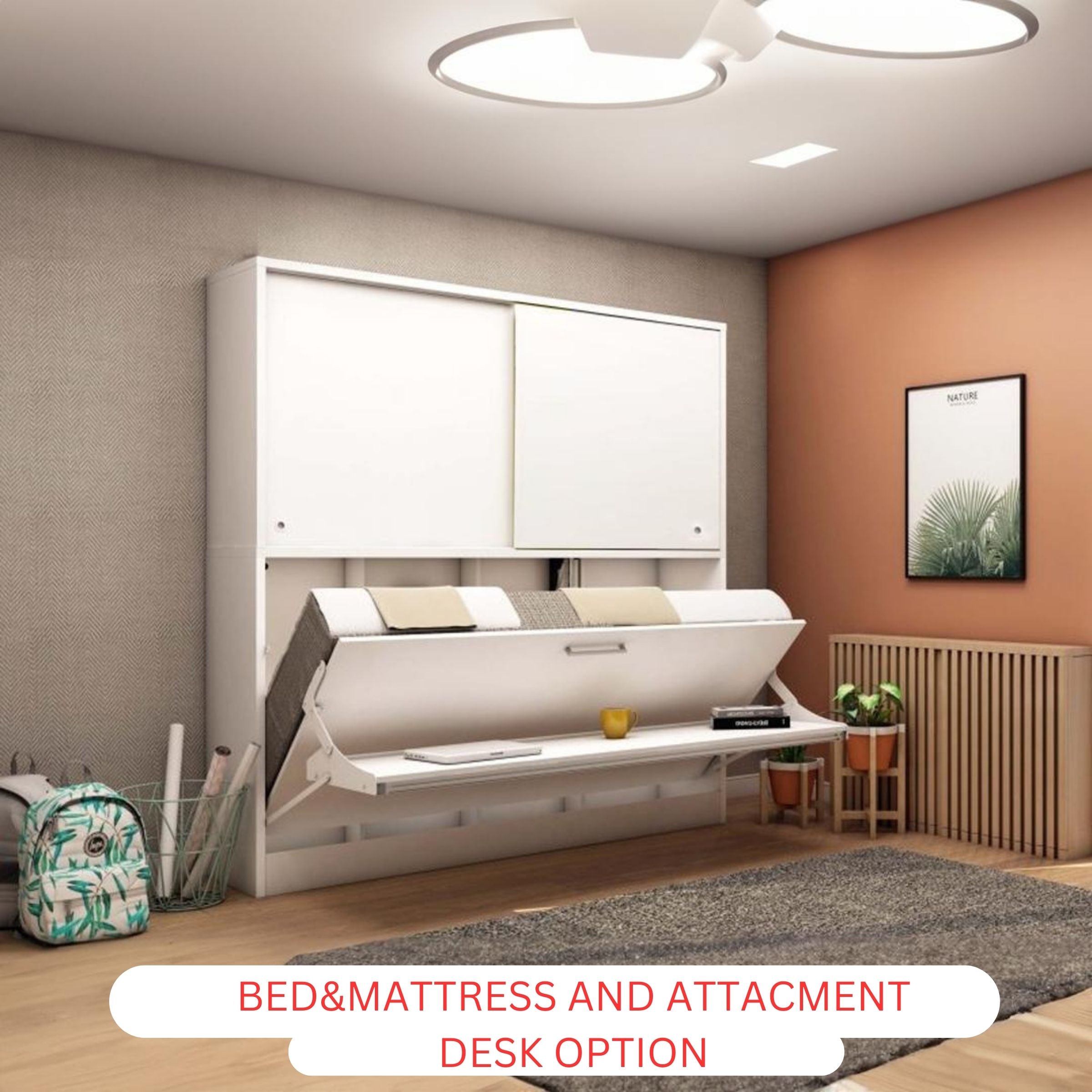 LIFE Convertable Wall Bed & Mattress with Desk Module 1121 1121C/1121D -  Bedsteads - ebarza Furniture UAE | Shop Modern Furniture in Abu Dhabi & Dubai - مفروشات ايبازرا في الامارات | تسوق اثاث عصري وديكورات مميزة في دبي وابوظبي