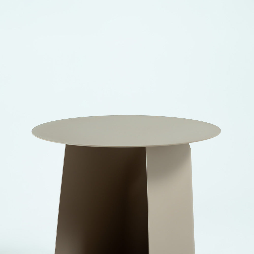 Light brown RUDI GT-551 side table with a sleek modern design, featuring a smooth surface and sturdy legs.
