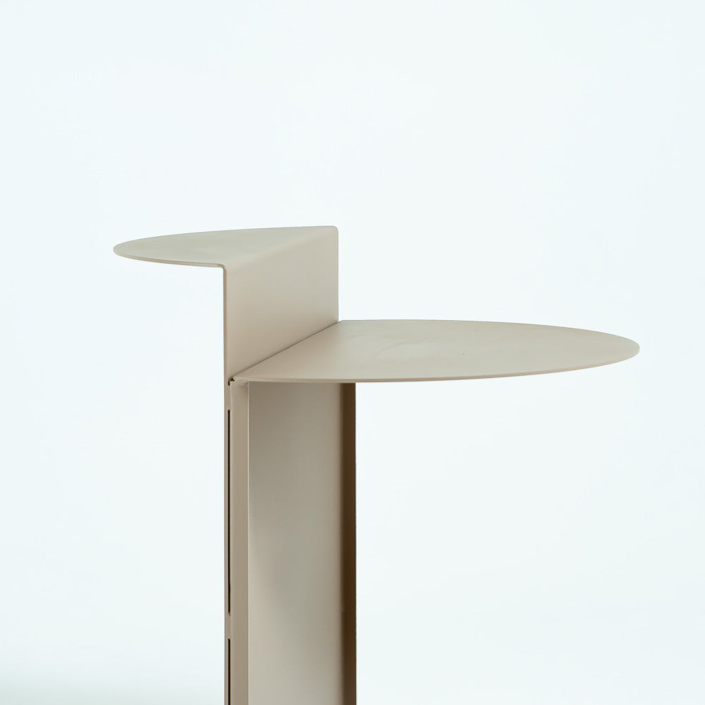 Light brown RUDI GT-568 side table with a sleek, modern design, featuring a smooth surface and sturdy legs.