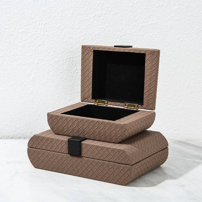 Light Brown Textile Texture Decorative Box - A Fb-Pg2105A -  Decorative Boxes | صندوق ديكور نسيج بني فاتح - ebarza Furniture UAE | Shop Modern Furniture in Abu Dhabi & Dubai - مفروشات ايبازرا في الامارات | تسوق اثاث عصري وديكورات مميزة في دبي وابوظبي