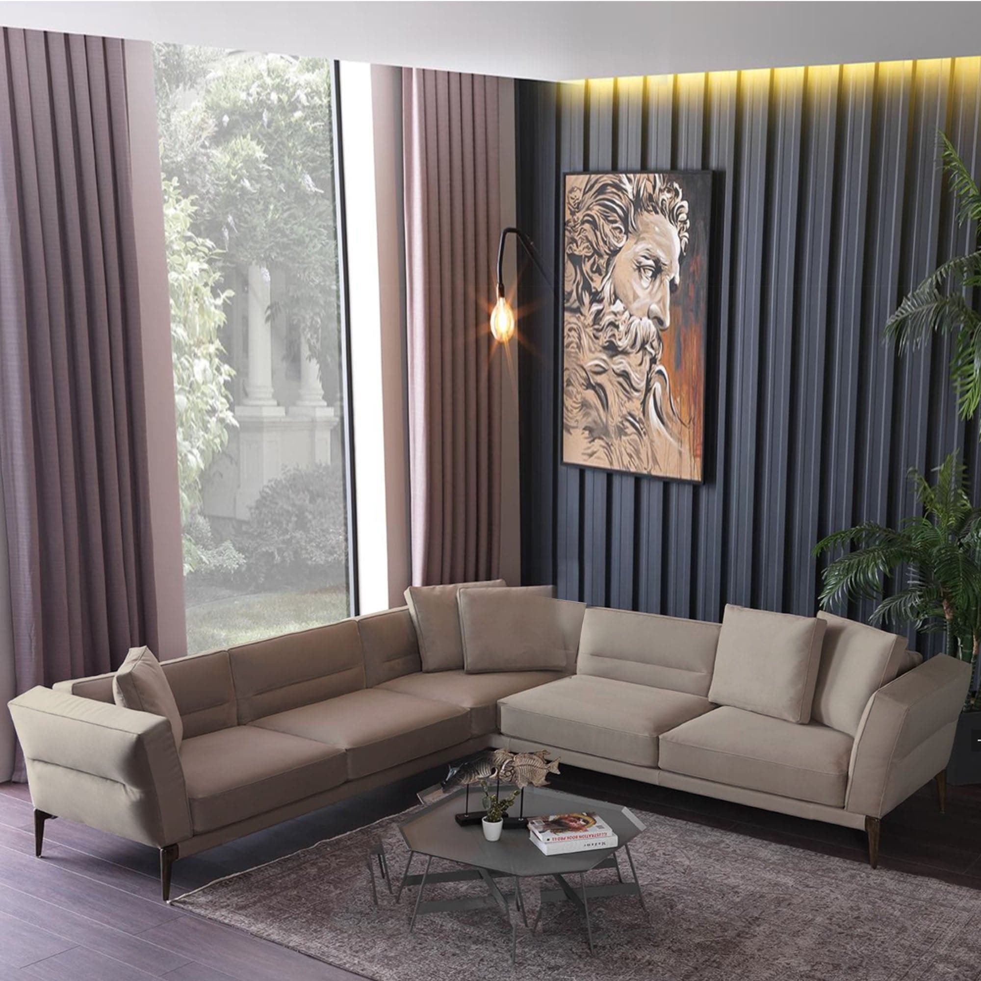 Buy Ligna L Shape Sofa Set Ligna112Long ebarza Modern Furniture in