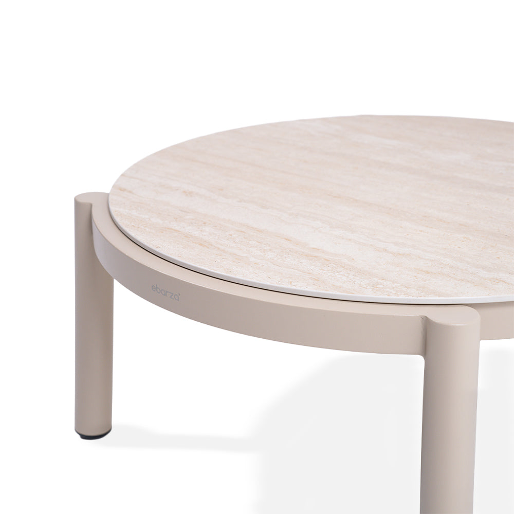 Outdoor Lille coffee table with ceramic top from Beacon, featuring a modern design and sturdy frame for outdoor use.