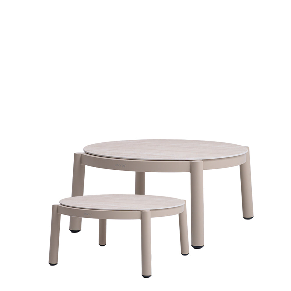 Lille outdoor coffee table with ceramic top by Beacon, featuring a sleek design ideal for outdoor patio or garden spaces.