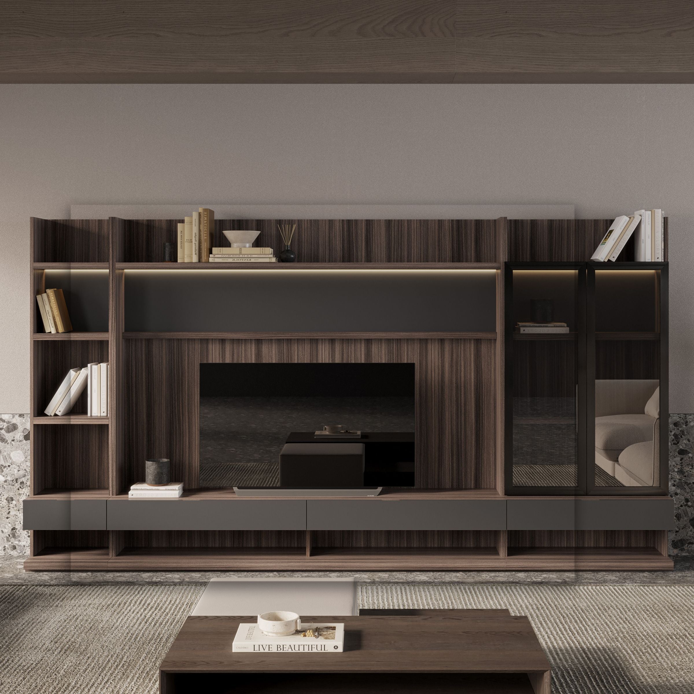 Pre-order 25 Days Delivery Lipa Middle T.V Block Module  - Modular TV / Wall Unit  YOLIPA-TVB -  Bookcases - ebarza Furniture UAE | Shop Modern Furniture in Abu Dhabi & Dubai - مفروشات ايبازرا في الامارات | تسوق اثاث عصري وديكورات مميزة في دبي وابوظبي