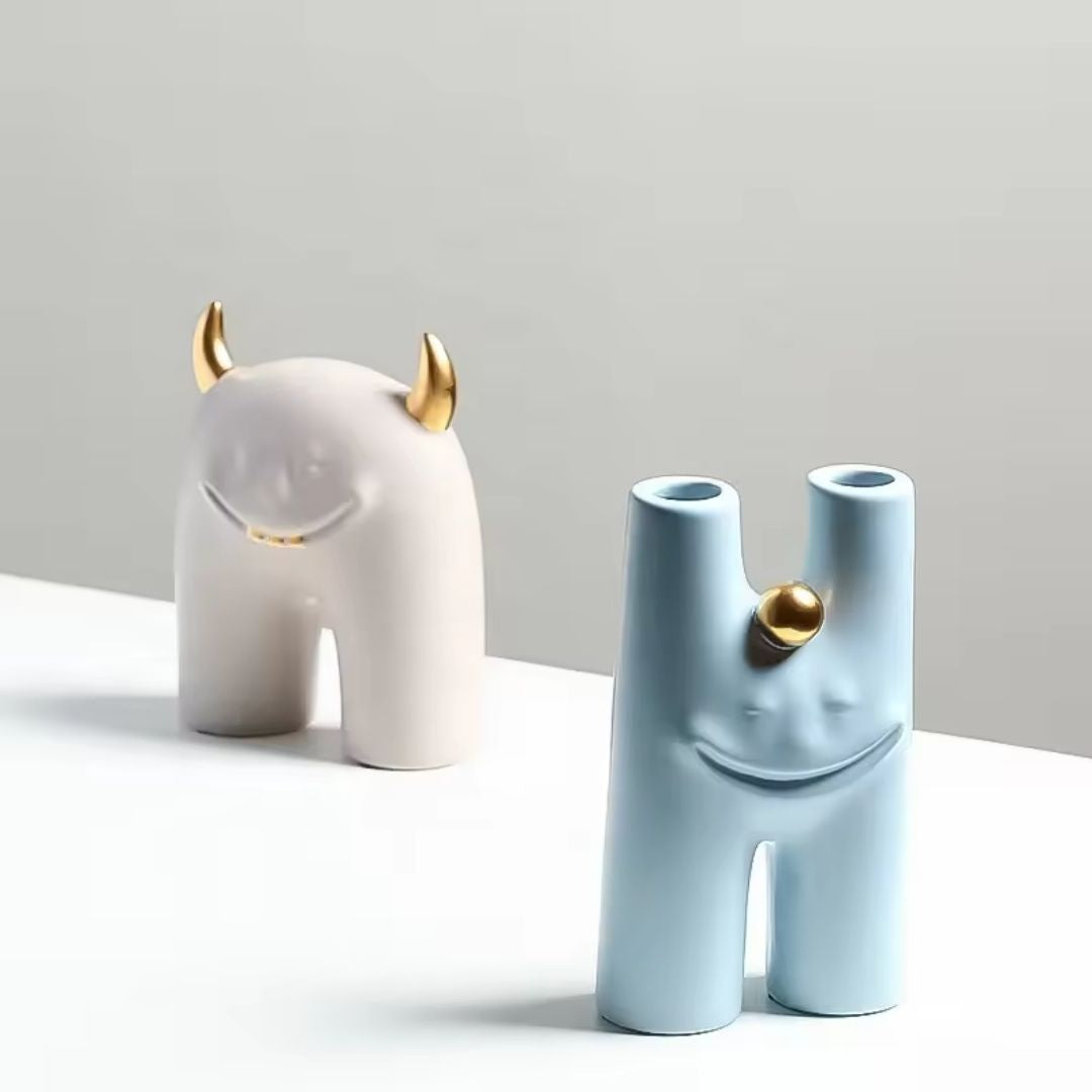 Cute Little Monster H home decor figurine by BEACON, detailed plush-like monster with vibrant colors for playful interior decor.
