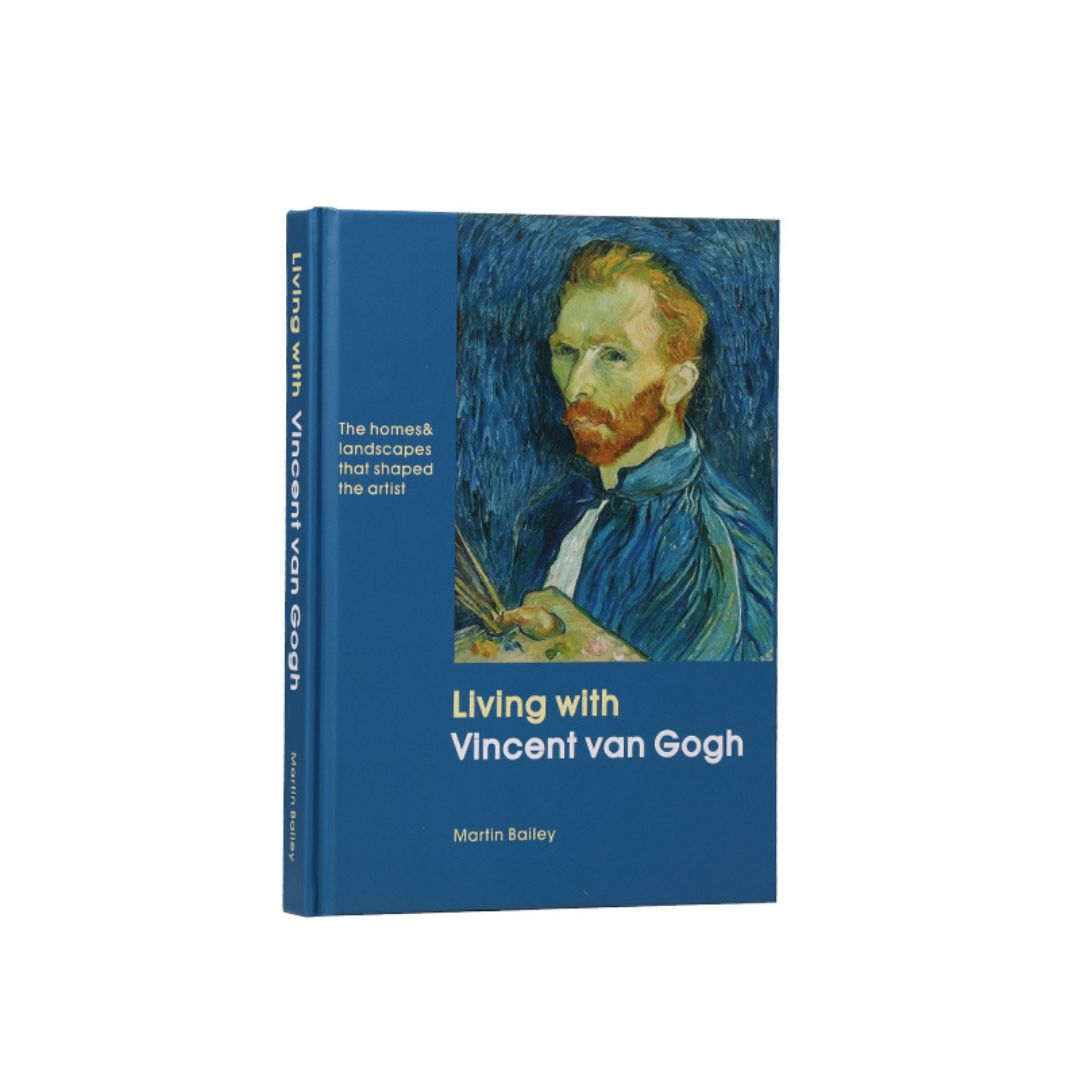 Decorative book titled "Living with Vincent van Gogh" by BEACON, featuring artwork on the cover, designed as a decorative magazine.