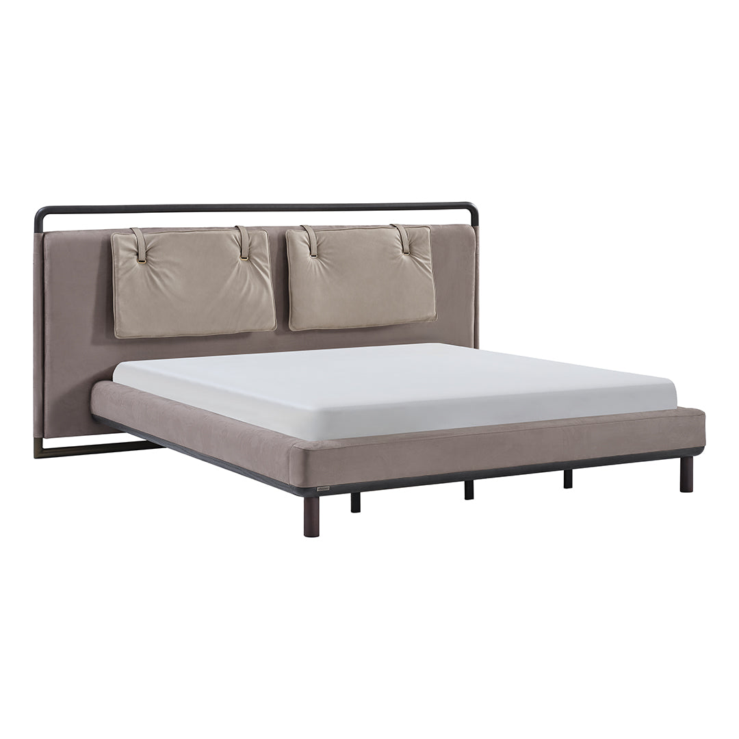 ECOLE LIVING LİYA bedstead with wooden frame and sleek design, shown in a modern bedroom setting.