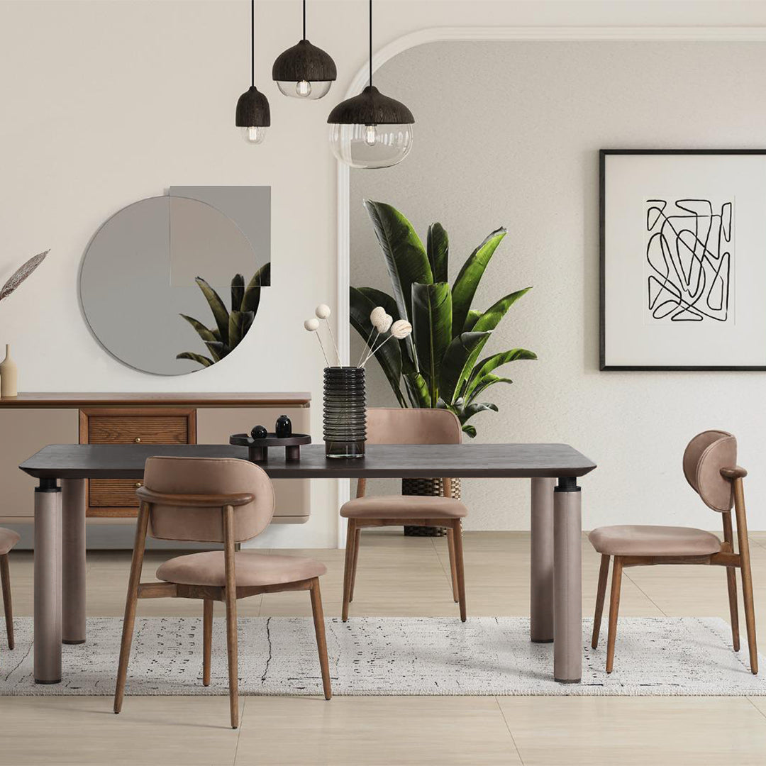 Ecole Living LİYA dining table display item with sleek wooden surface and modern design, showcasing the EL-DT-003Y model.