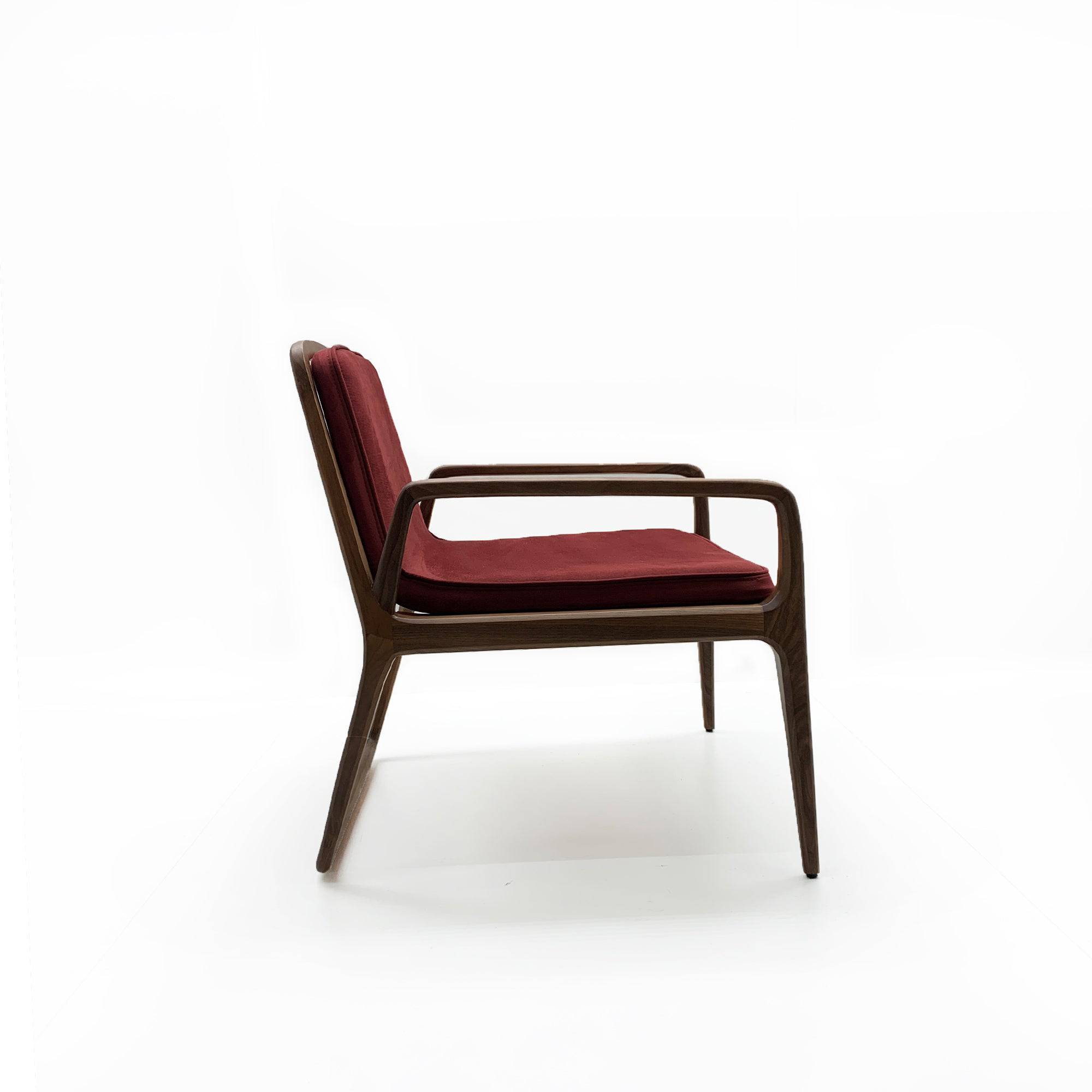 Loft Solid Wood Lounge Chair Loft-Red -  Lounge Chairs | كرسي صالة من الخشب الصلب من لوفت - ebarza Furniture UAE | Shop Modern Furniture in Abu Dhabi & Dubai - مفروشات ايبازرا في الامارات | تسوق اثاث عصري وديكورات مميزة في دبي وابوظبي