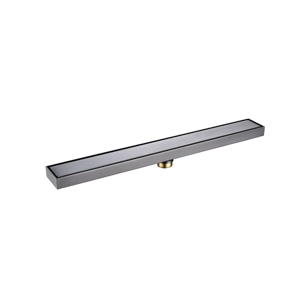 Long BEACON bathroom floor drainer, 60x7cm, made of durable material, designed for efficient water drainage.