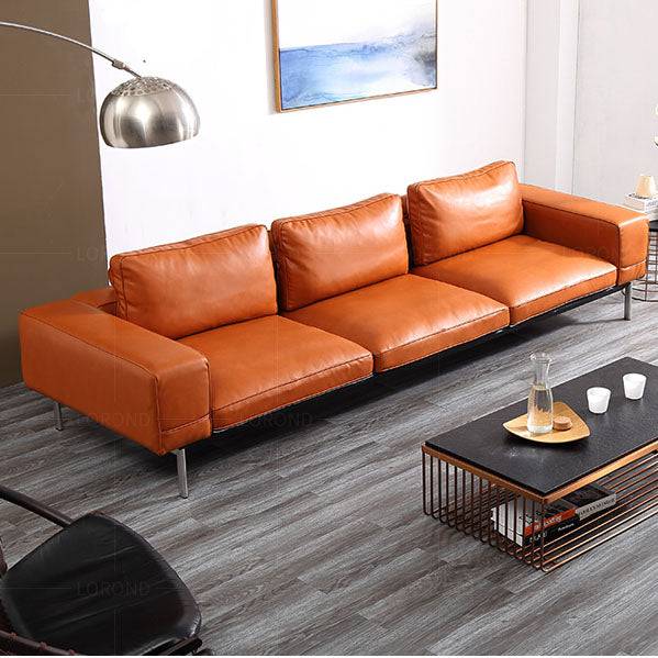 Lorraine Classic Sofa Sf019-3-Orange -  Sofas | أريكة لورين كلاسيك - ebarza Furniture UAE | Shop Modern Furniture in Abu Dhabi & Dubai - مفروشات ايبازرا في الامارات | تسوق اثاث عصري وديكورات مميزة في دبي وابوظبي
