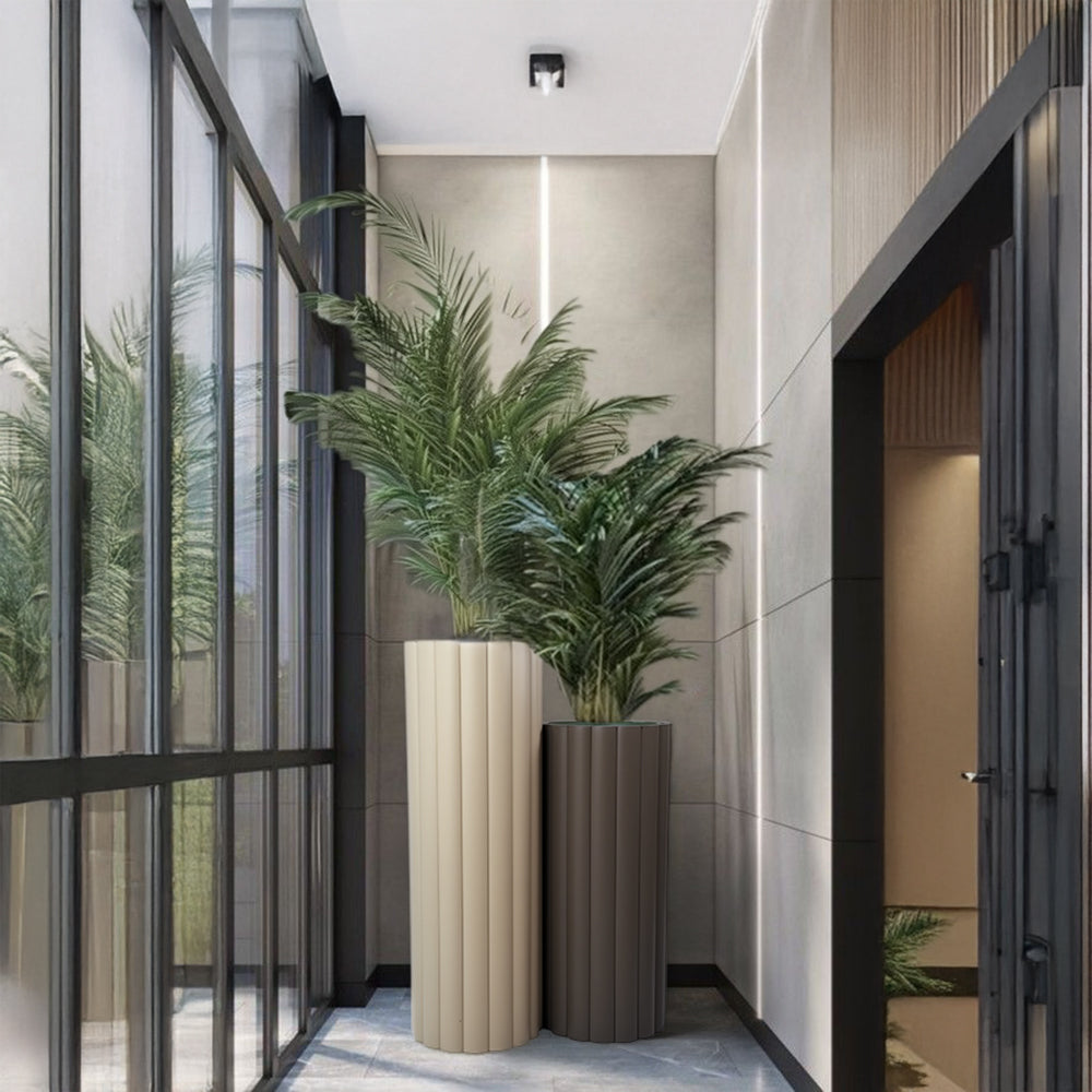 LOTUS FULL ALUMINIUM PLANTER H (XL) KH8602H51ALU -XL -  Planter Boxes - ebarza Furniture UAE | Shop Modern Furniture in Abu Dhabi & Dubai - مفروشات ايبازرا في الامارات | تسوق اثاث عصري وديكورات مميزة في دبي وابوظبي