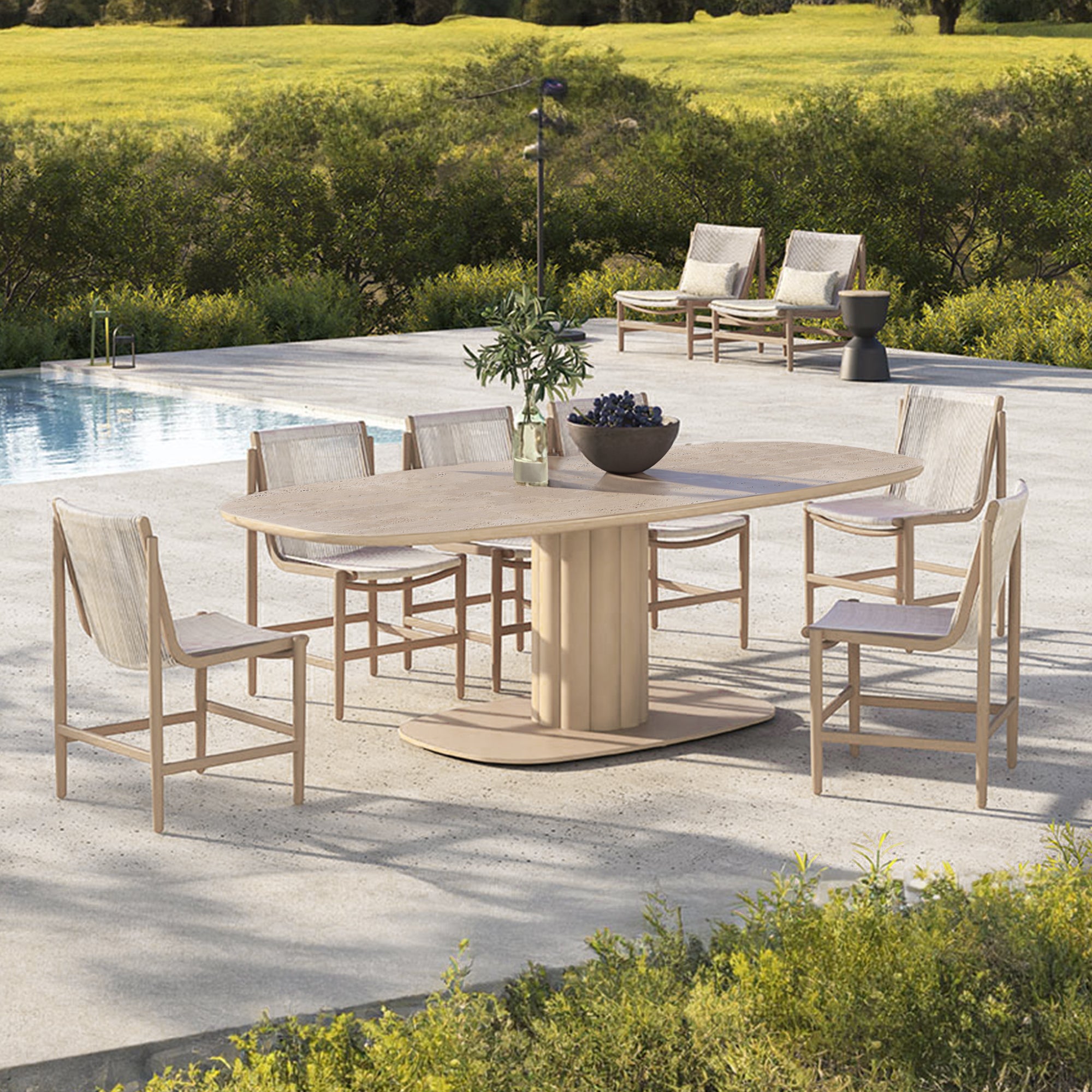Pre-order 75 Days Delivery Lotus Indoor/Outdoor Dining Table - KT8602F27CER -  Outdoor Tables - ebarza Furniture UAE | Shop Modern Furniture in Abu Dhabi & Dubai - مفروشات ايبازرا في الامارات | تسوق اثاث عصري وديكورات مميزة في دبي وابوظبي