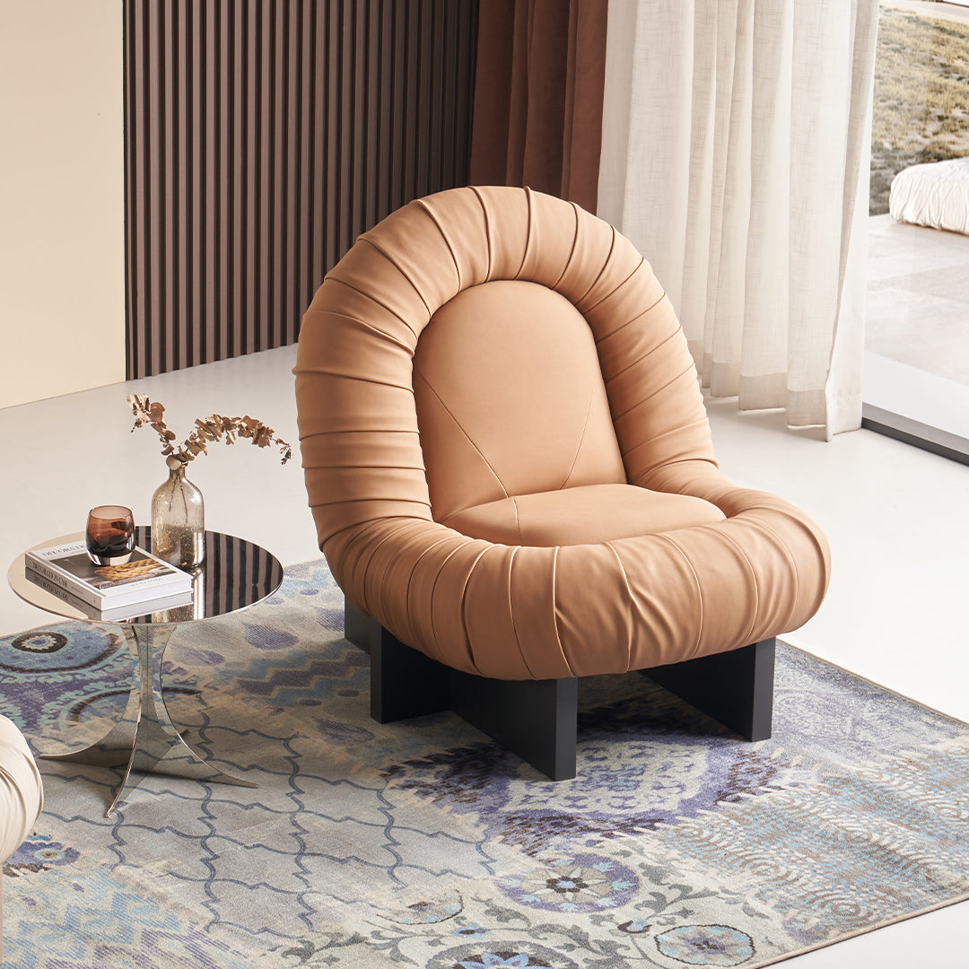 Lounge Chair LC092 - Orange -  Lounge Chairs - ebarza Furniture UAE | Shop Modern Furniture in Abu Dhabi & Dubai - مفروشات ايبازرا في الامارات | تسوق اثاث عصري وديكورات مميزة في دبي وابوظبي