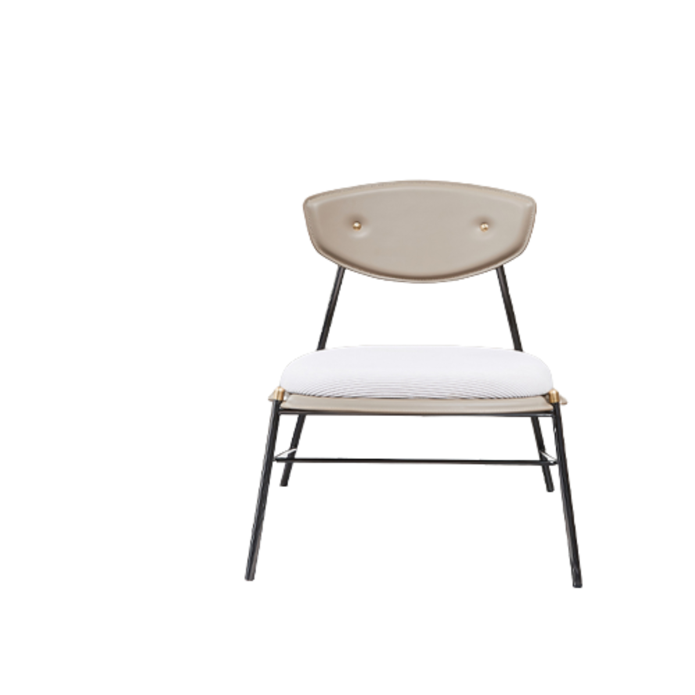 Beige BEACON lounge chair MLL-A100 with padded seat and backrest, modern design, styled for comfort and relaxation.