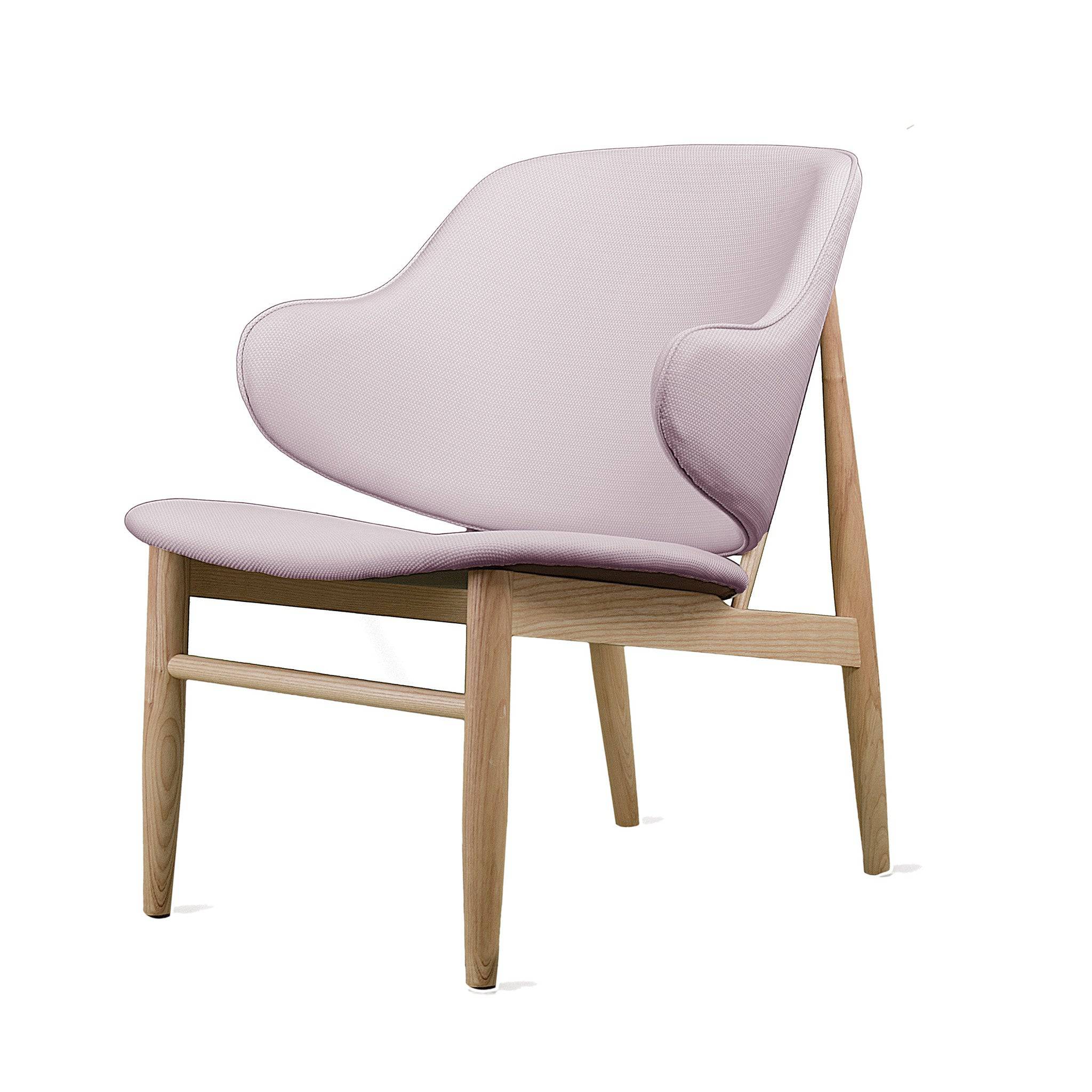 Lounge  Chair With Solid Ash Wood Base Bp8131-Pnk -  Lounge Chairs | كرسي صالة بقاعدة خشبية رمادي صلبة - ebarza Furniture UAE | Shop Modern Furniture in Abu Dhabi & Dubai - مفروشات ايبازرا في الامارات | تسوق اثاث عصري وديكورات مميزة في دبي وابوظبي