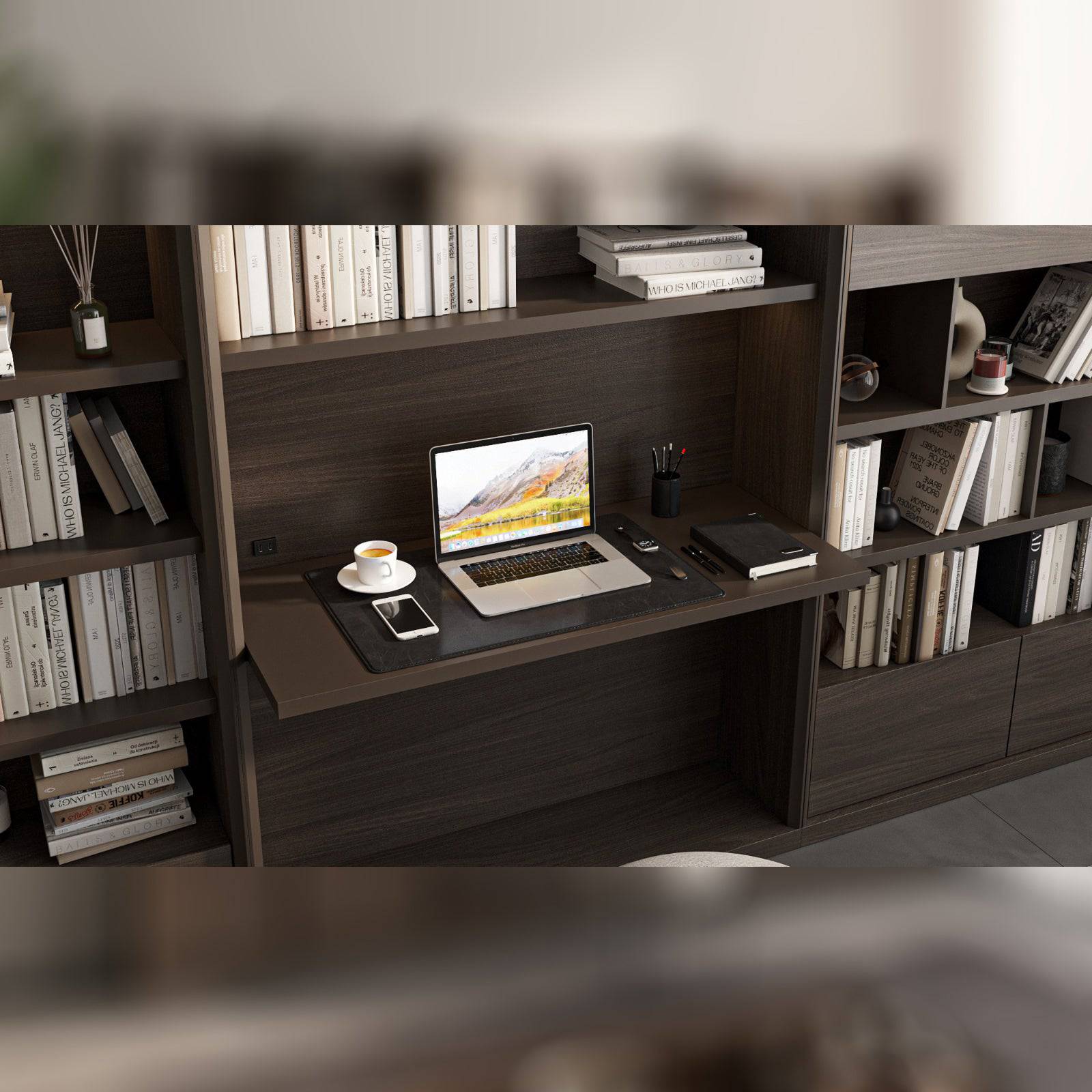 Luis Wall Unit Desk Module Luis-Desk -  TV Units | خزانه حائط مع مكتب من لويس - ebarza Furniture UAE | Shop Modern Furniture in Abu Dhabi & Dubai - مفروشات ايبازرا في الامارات | تسوق اثاث عصري وديكورات مميزة في دبي وابوظبي