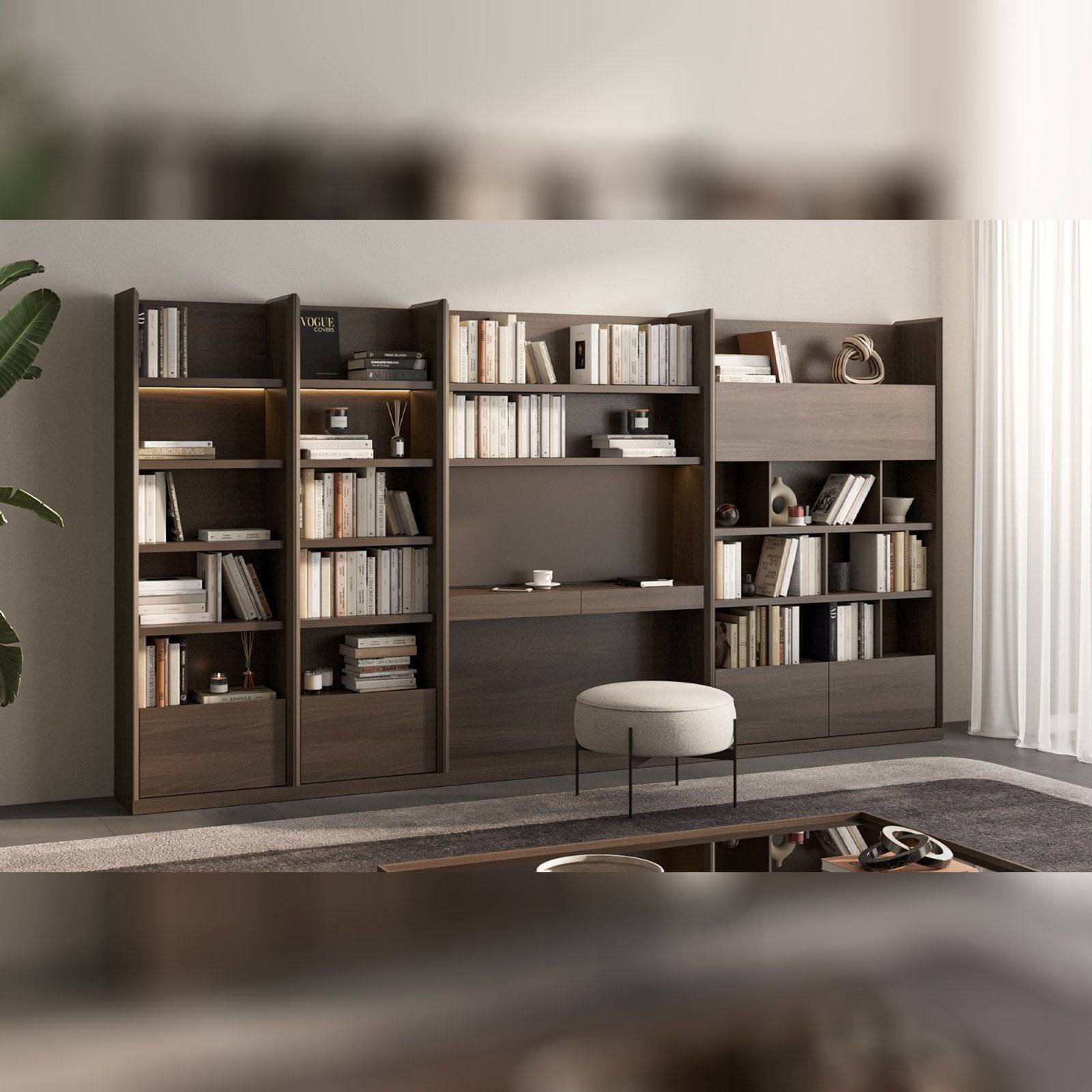 SALONI Luis Wall Unit Shelf Module Luis-60 with modern wooden shelves and sleek design for stylish home storage.