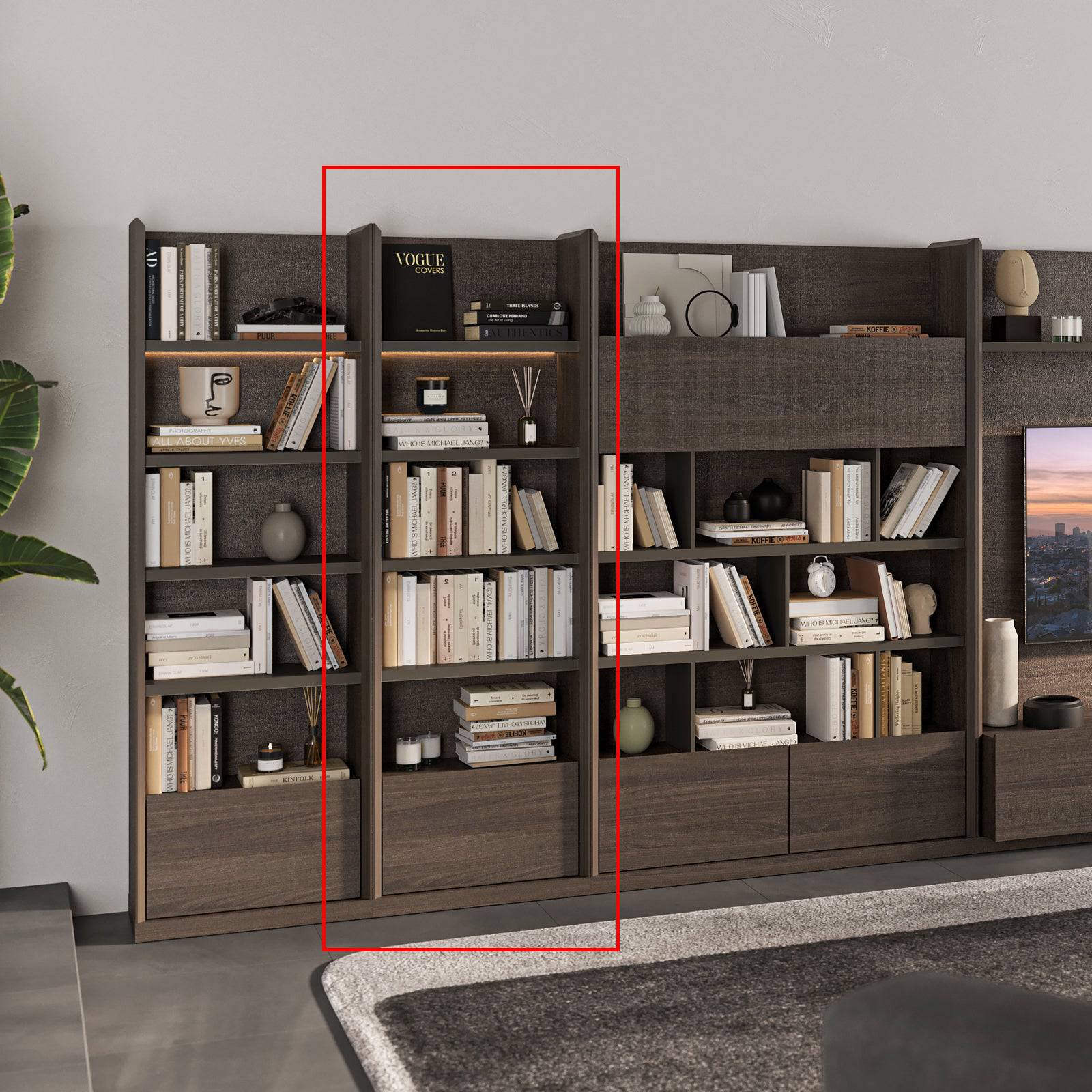 Saloni Luis Wall Unit Shelf Module Luis-60 showing modern wooden shelves with open storage compartments.