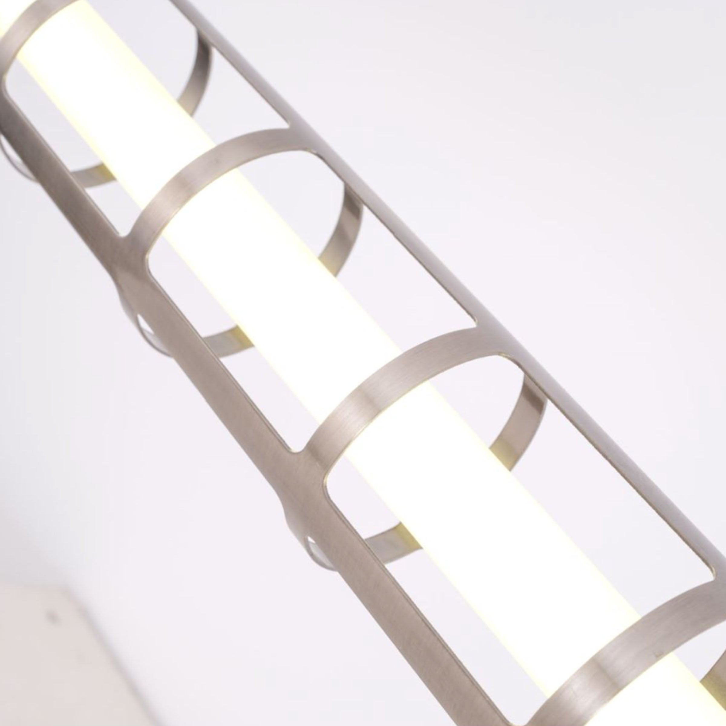 Black luminous thread pendant lamp by BEACON, featuring sleek design and modern lighting for contemporary interior spaces.