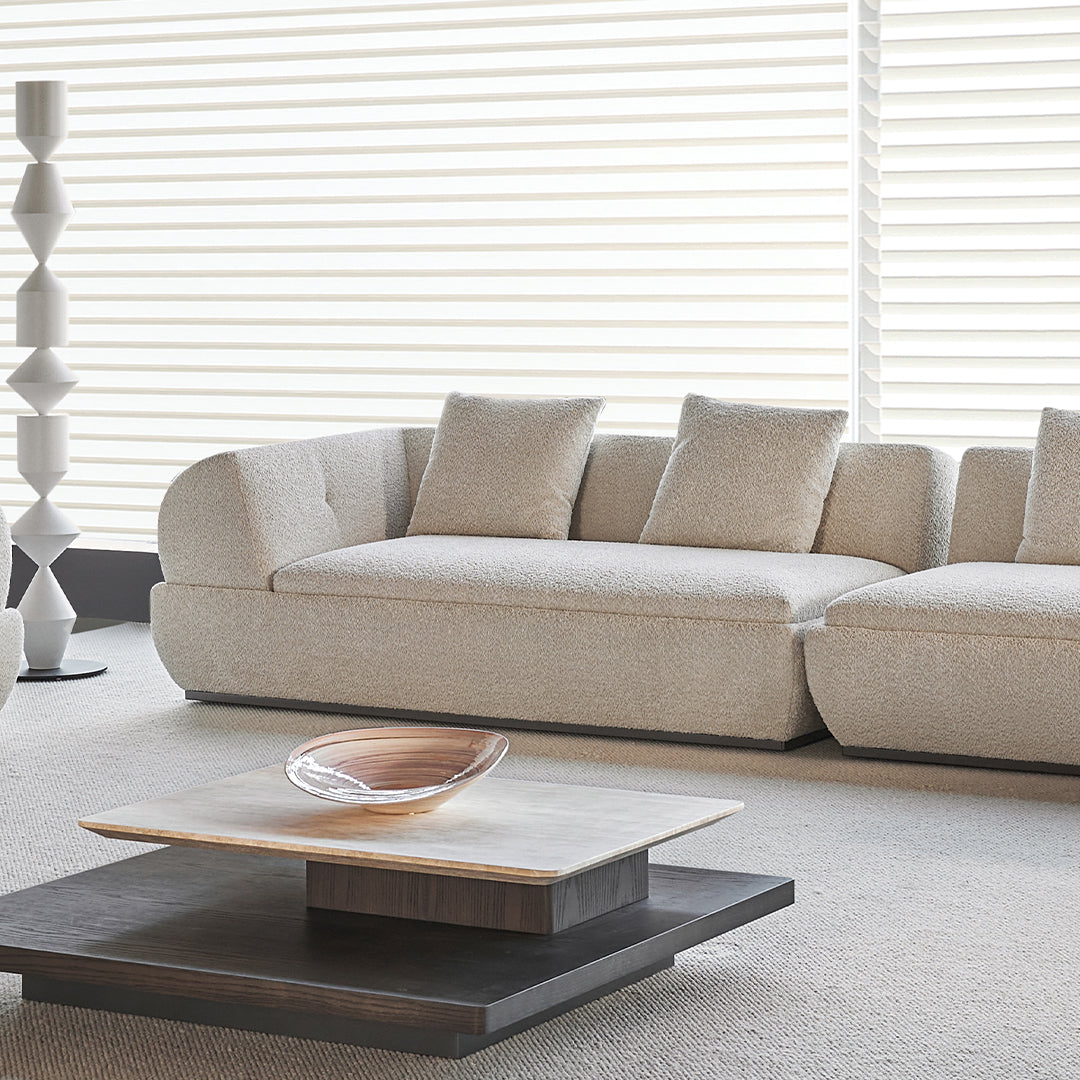 BEACON Lylia 2-Seater Sofa Module with Left Arm in modern fabric, showcasing the stylish, comfortable design for living rooms.