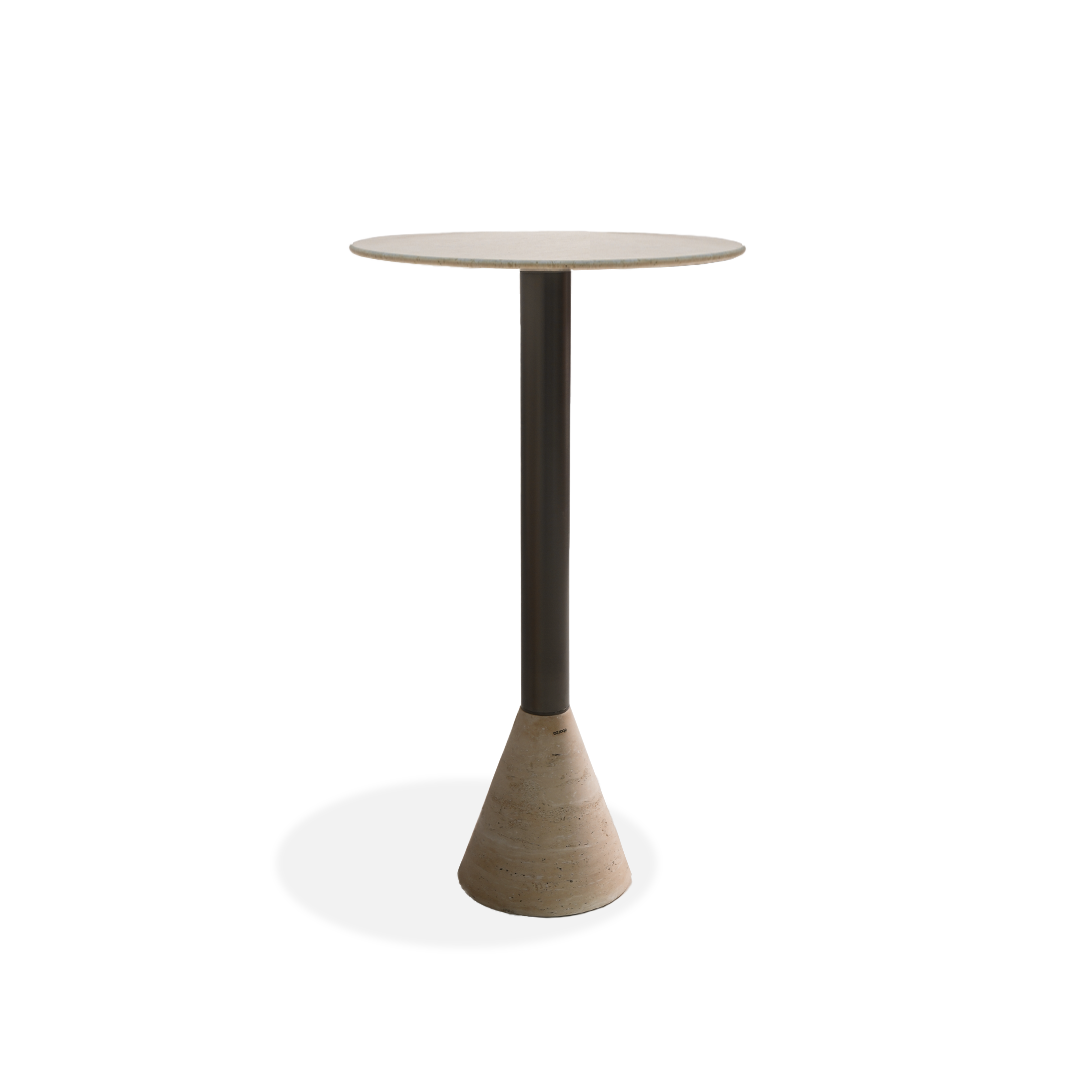 Madrid Travertine  Marble Bar Table ST8644-60B-Gun black -  Bar Tables - ebarza Furniture UAE | Shop Modern Furniture in Abu Dhabi & Dubai - مفروشات ايبازرا في الامارات | تسوق اثاث عصري وديكورات مميزة في دبي وابوظبي