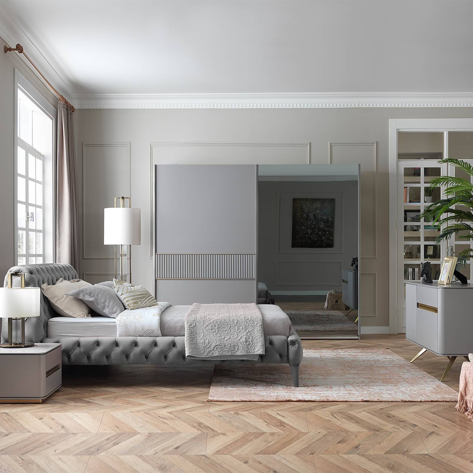 Malena Dresser And Mirror Malena001 -  Dressers and Mirrors - ebarza Furniture UAE | Shop Modern Furniture in Abu Dhabi & Dubai - مفروشات ايبازرا في الامارات | تسوق اثاث عصري وديكورات مميزة في دبي وابوظبي