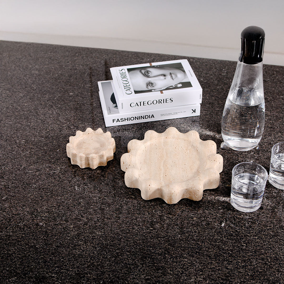 Marble ashtray L by BEACON, a stylish home decor figurine with smooth marble finish and modern design.