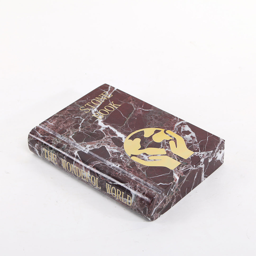 Marble book sculpture from BEACON home decor figurines collection, detailed marble finish, elegant decorative piece