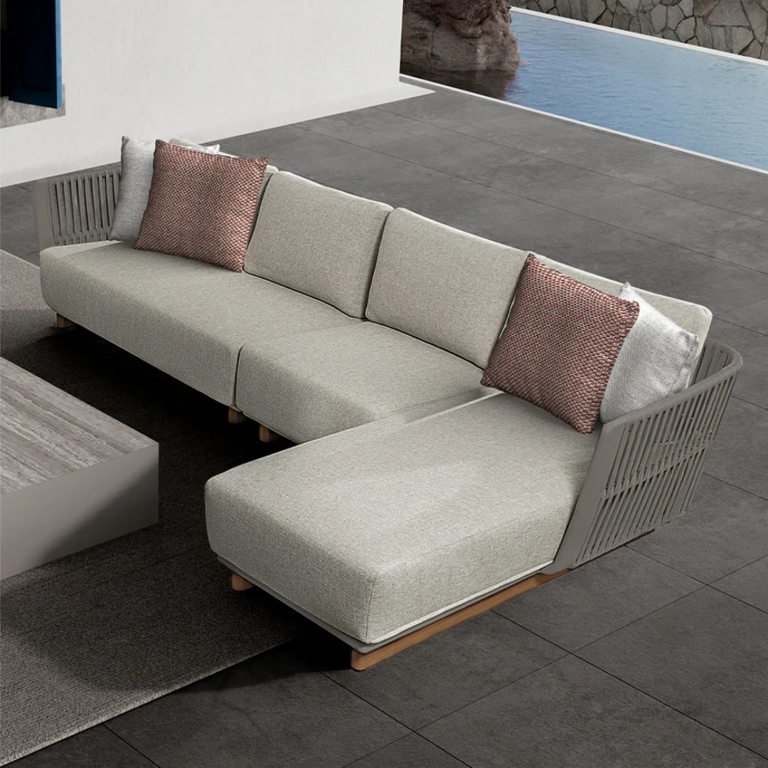BEACON Marrakech outdoor 2-seater left arm sofa unit with cushions, designed for patio or garden seating.