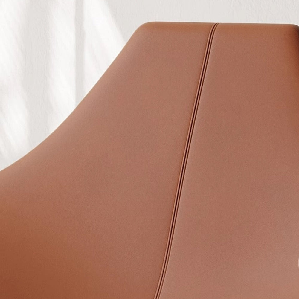 Maserati fiberglass matte caramel lounge chair by BEACON, modern design with a sleek caramel finish and smooth curves.