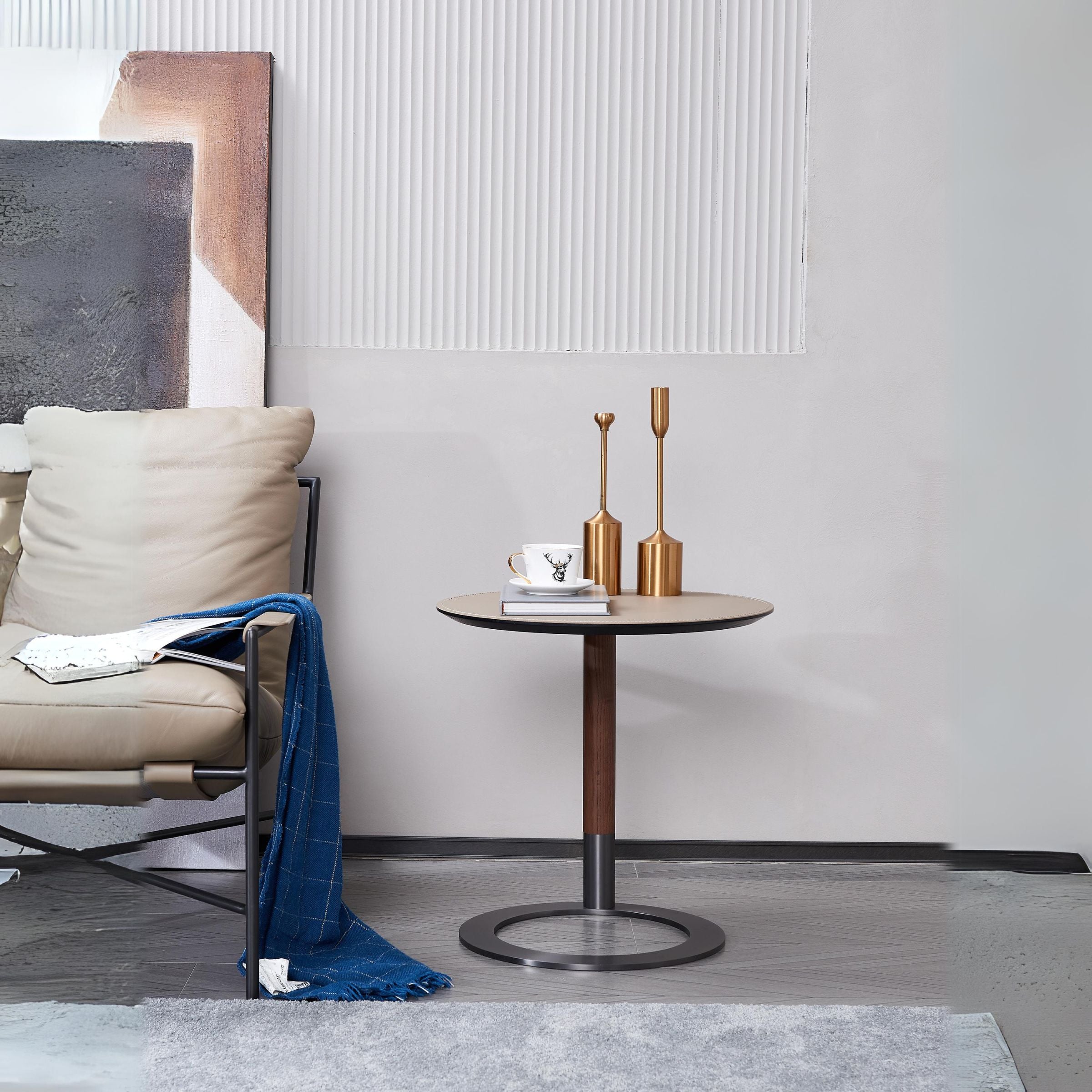 BEACON Mellow Side Table MLL-D116 with sleek wooden surface and modern design, ideal for living room or bedroom decor.