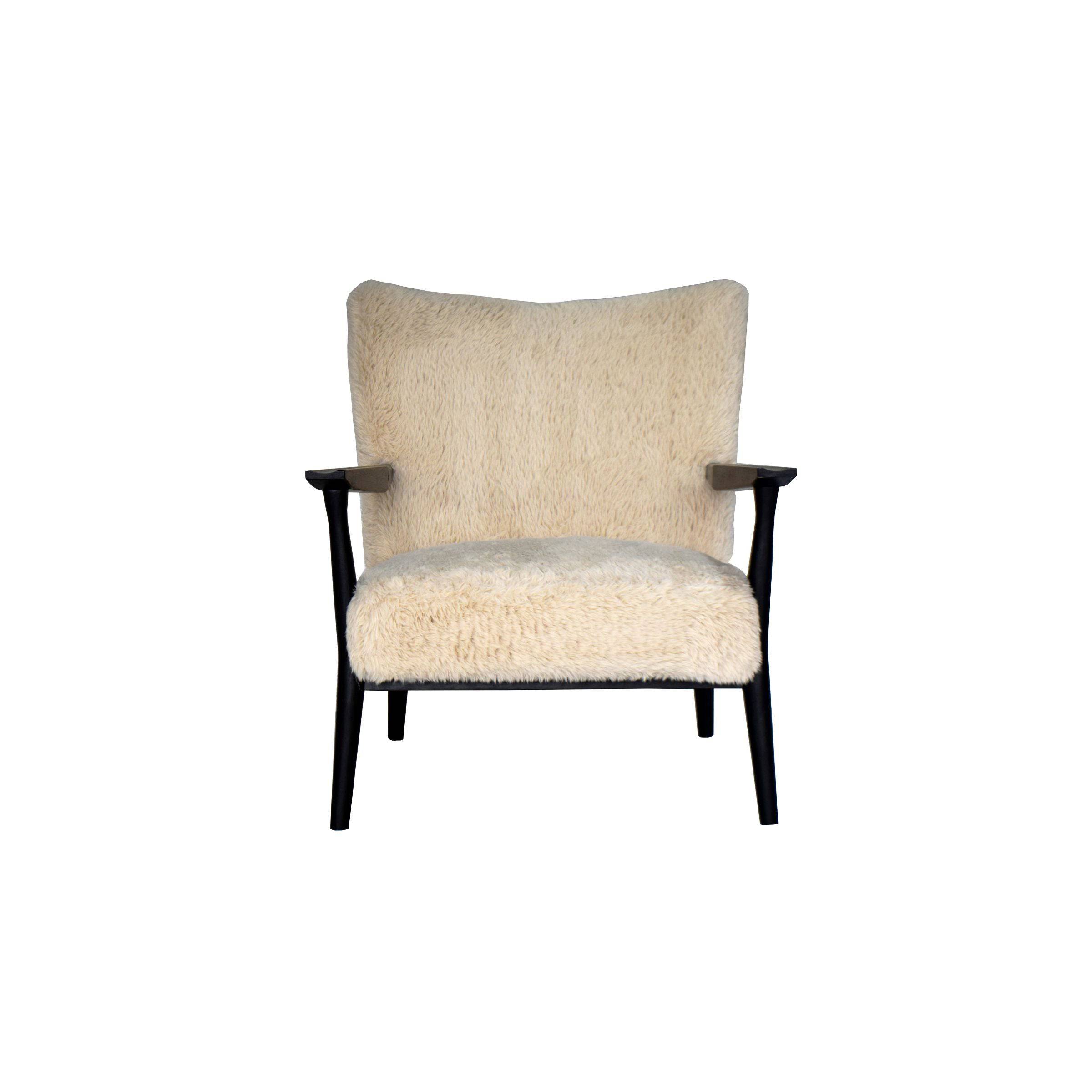 Metal Arm  Accent Chair-Crème 18080E -  Lounge Chairs | كرسي ذو ذراعين معدني - كريم - ebarza Furniture UAE | Shop Modern Furniture in Abu Dhabi & Dubai - مفروشات ايبازرا في الامارات | تسوق اثاث عصري وديكورات مميزة في دبي وابوظبي