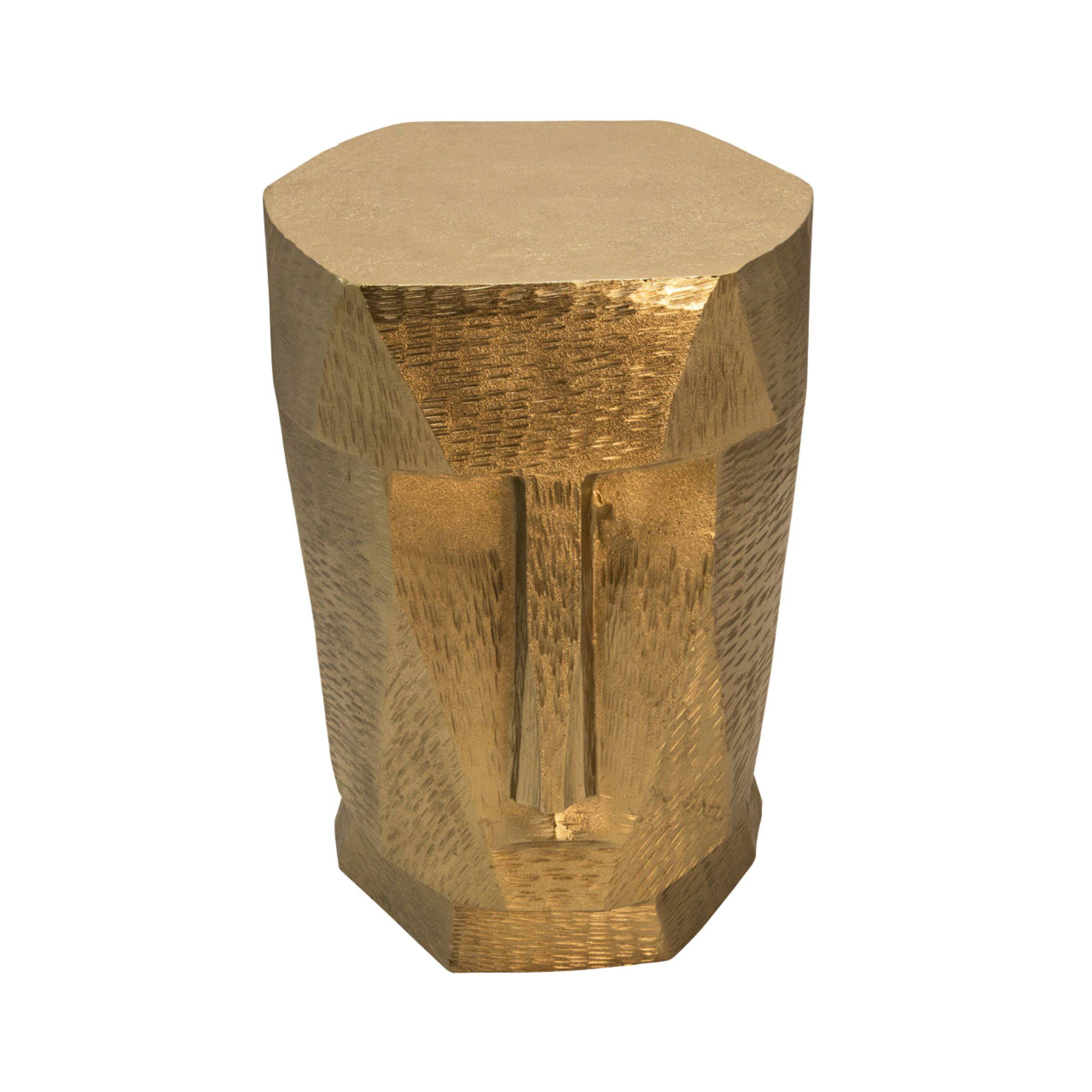 Metal Face Stool, Gold 15556-02 -  Poufs | كرسي معدني للوجه ، ذهبي - ebarza Furniture UAE | Shop Modern Furniture in Abu Dhabi & Dubai - مفروشات ايبازرا في الامارات | تسوق اثاث عصري وديكورات مميزة في دبي وابوظبي