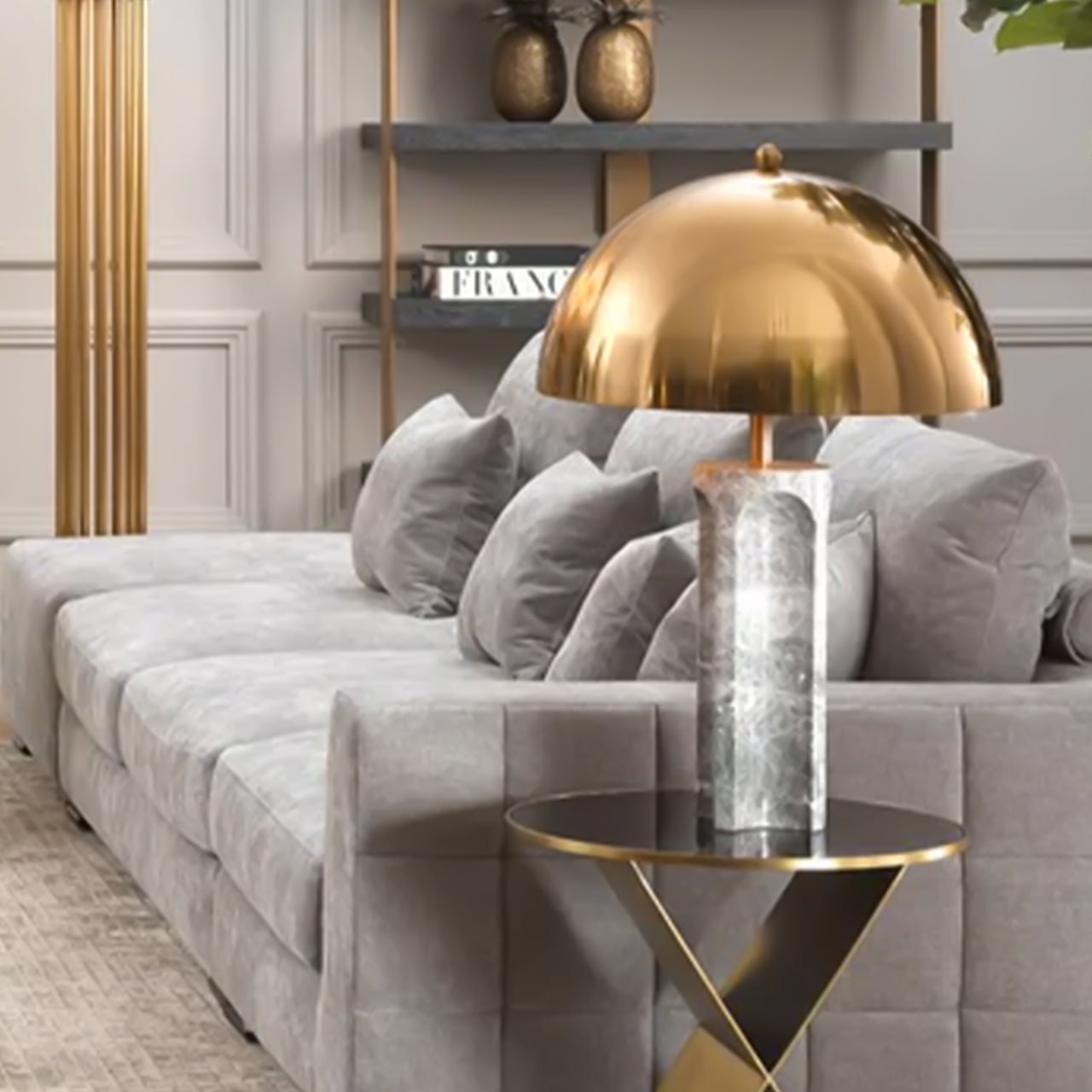 Metal marble desk lamp by BEACON, CY-LTD-1018 with a sleek metal base and marble accents for modern home or office lighting.