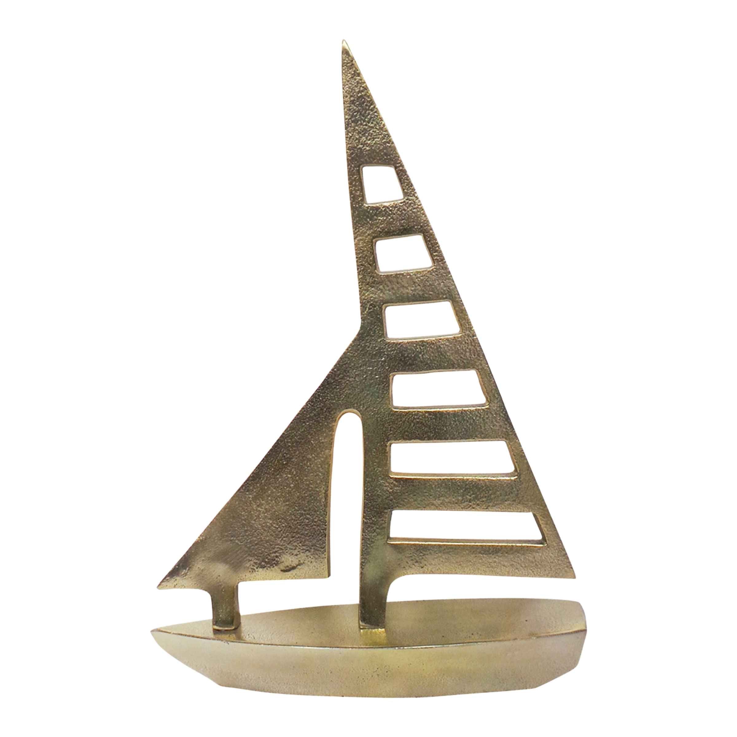 Metal Sailboat 38 Cm - Gold 15261 -  Home Decor Figurines | مركب شراعي معدني 38 سم - ذهبي - ebarza Furniture UAE | Shop Modern Furniture in Abu Dhabi & Dubai - مفروشات ايبازرا في الامارات | تسوق اثاث عصري وديكورات مميزة في دبي وابوظبي