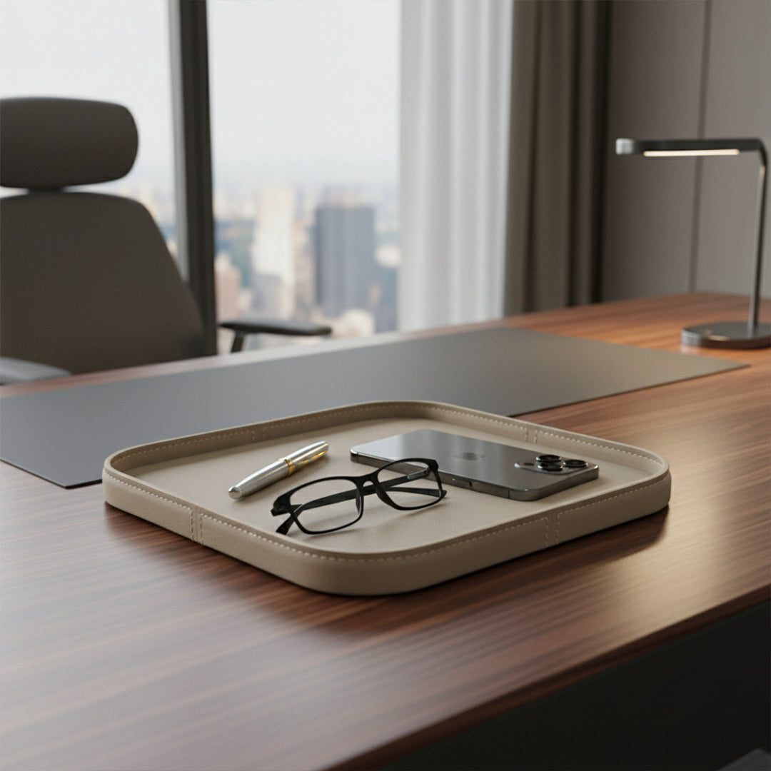 Microfiber Hard Leather Tray TR-256-Q -  Trays - ebarza Furniture UAE | Shop Modern Furniture in Abu Dhabi & Dubai - مفروشات ايبازرا في الامارات | تسوق اثاث عصري وديكورات مميزة في دبي وابوظبي