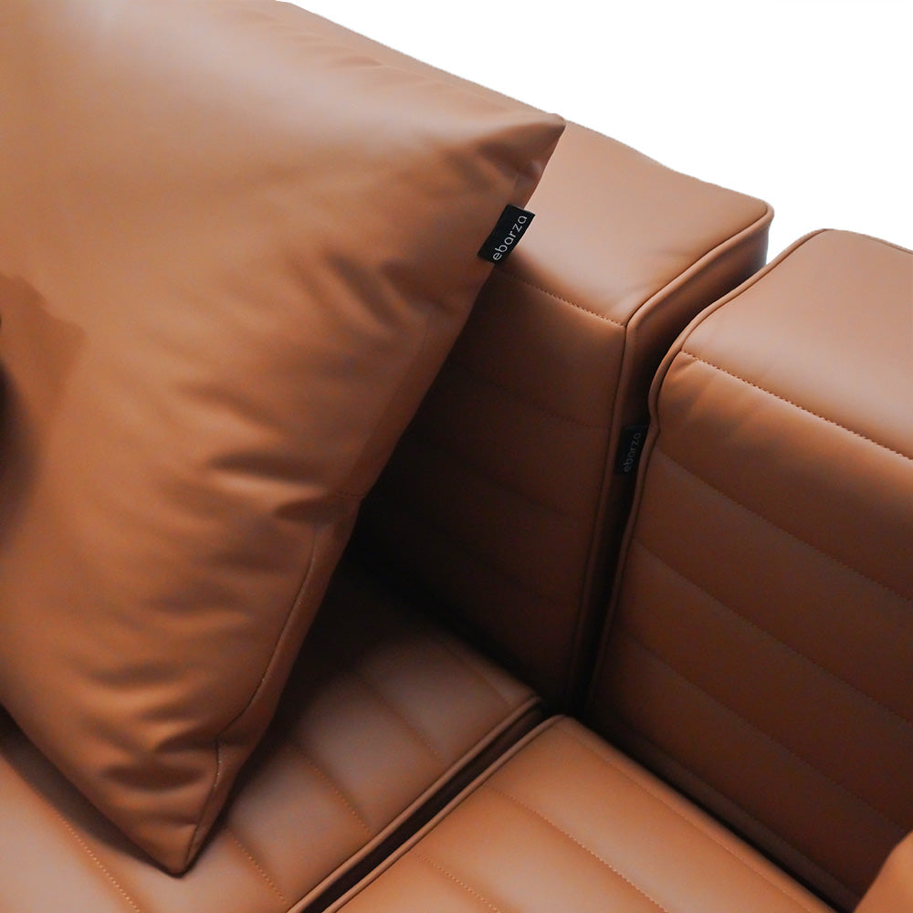 BEACON microfiber leather 3-seater sofa ISF-2127/2 with plush cushions and modern design, perfect for contemporary living rooms.