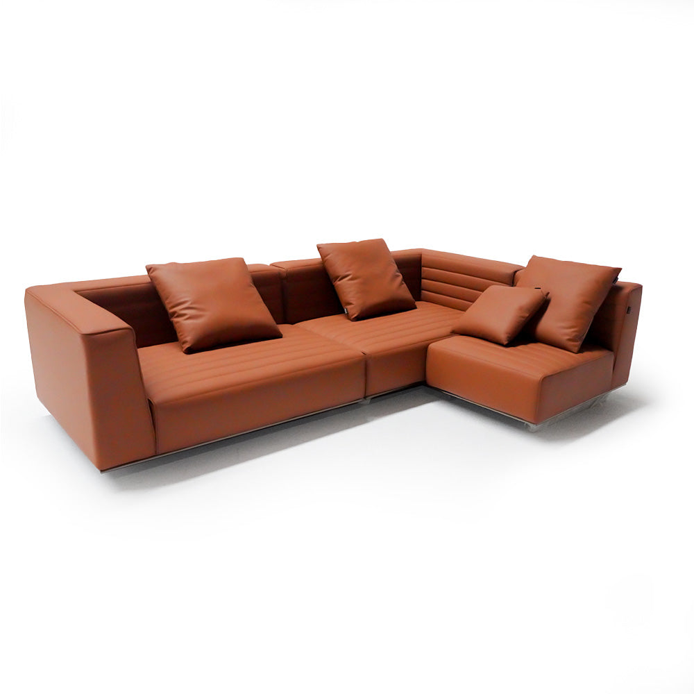 BEACON microfiber leather 3-seater sofa ISF-2127/2 with plush cushions and modern design, ideal for contemporary living rooms.