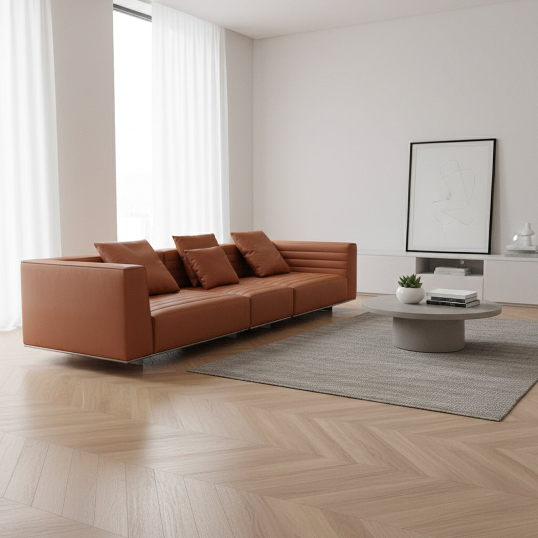 BEACON microfiber leather 3-seater sofa ISF-2127/2 with plush cushions and modern design, perfect for living room comfort.