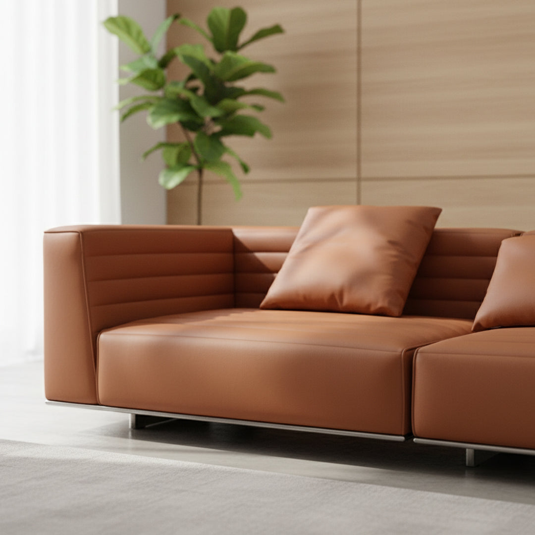 BEACON microfiber leather 3-seater sofa ISF-2127/2 with plush cushions and modern design for comfortable living space.